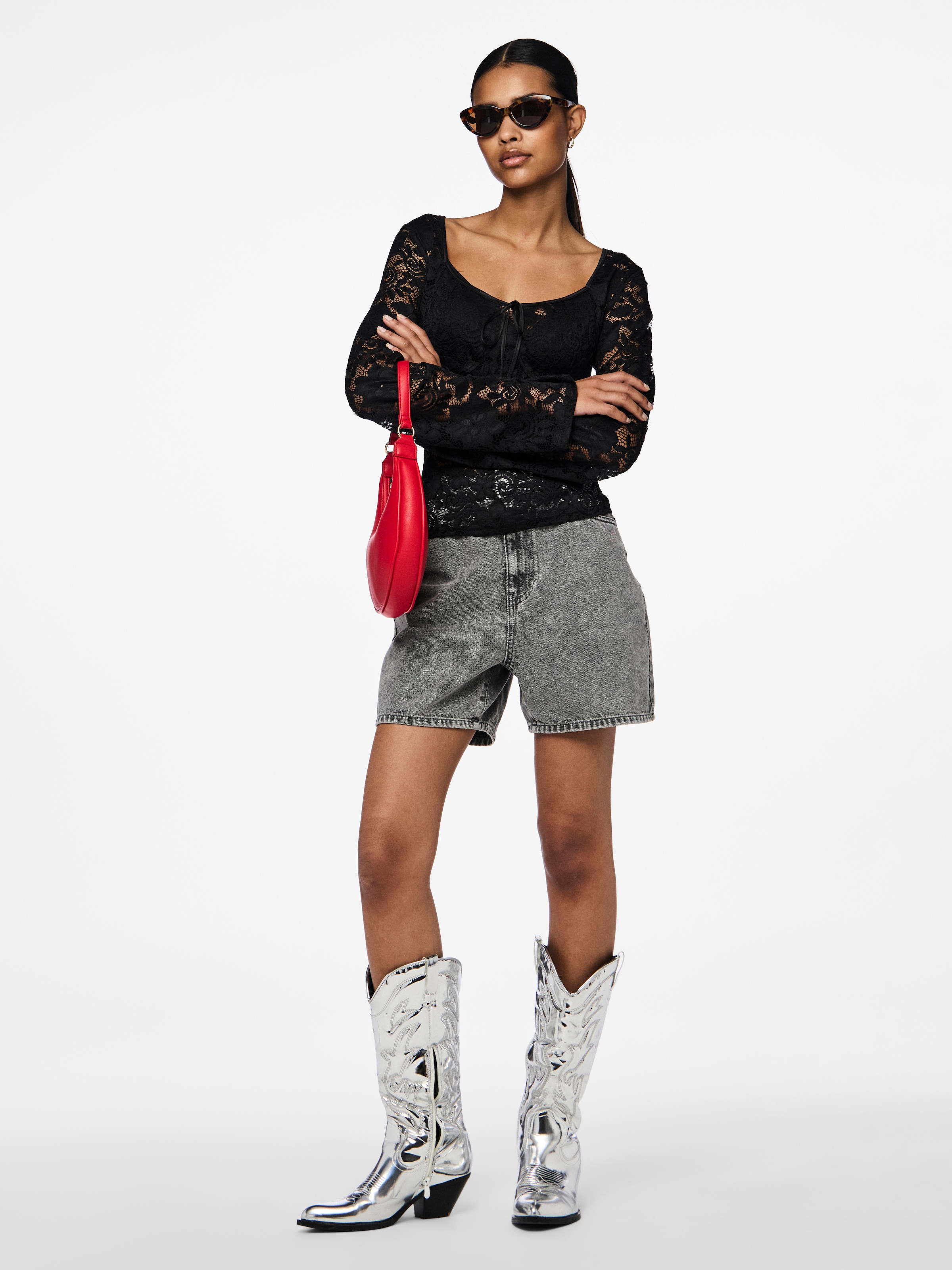 pieces Jeansshorts »PCABBI MW SHORTS NOOS«