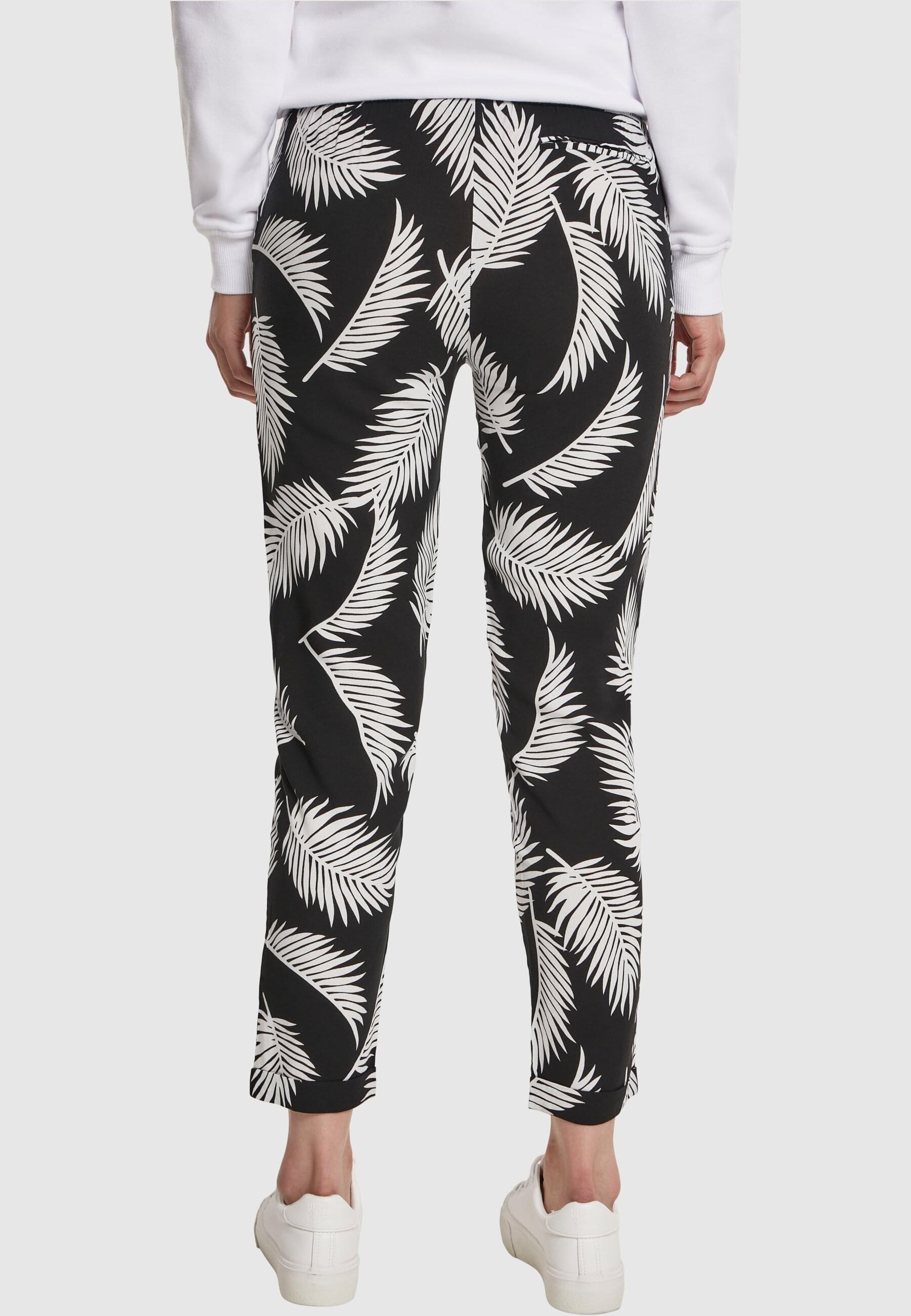 URBAN CLASSICS Stoffhose »Urban Classics Damen Ladies Elastic Waist AOP Pants«, (1 tlg.)