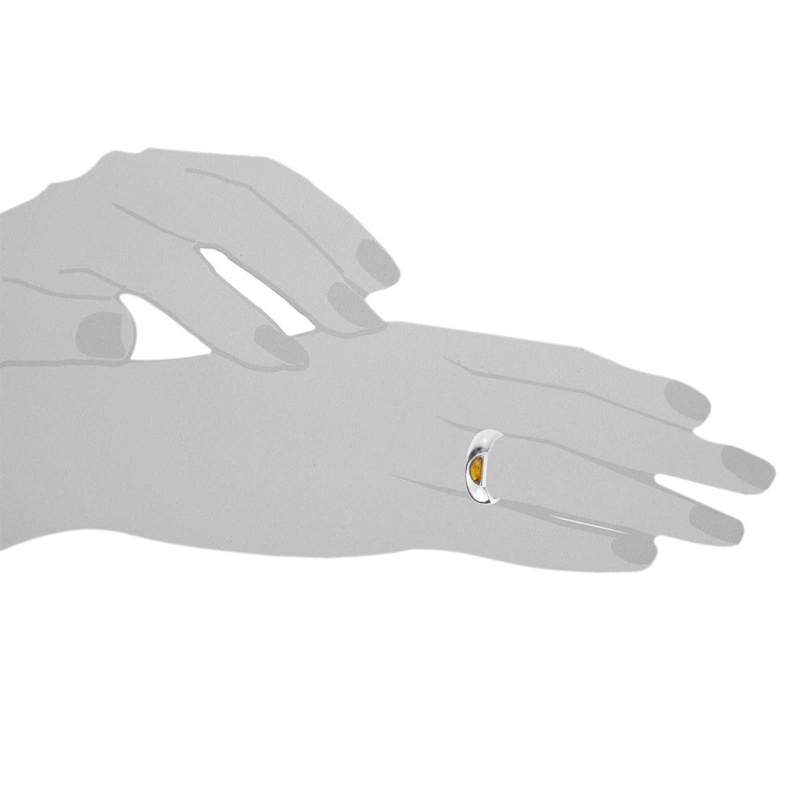 OSTSEE-SCHMUCK Fingerring »- Ida-Marie - Silber 925/000 - Bernstein«