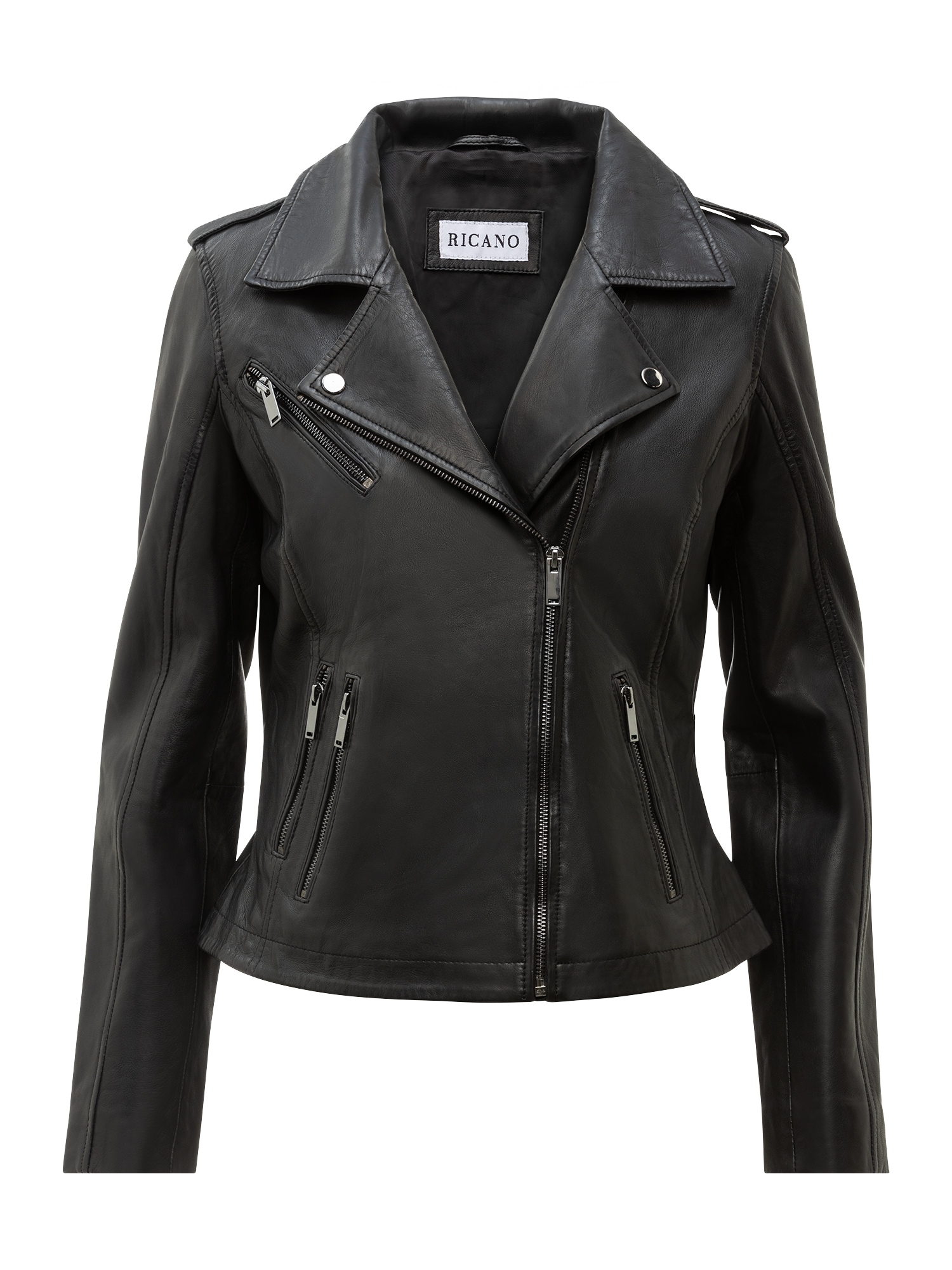 RICANO Bikerjacke "Lederjacke Leandra" Handgefertigt aus echtem Leder