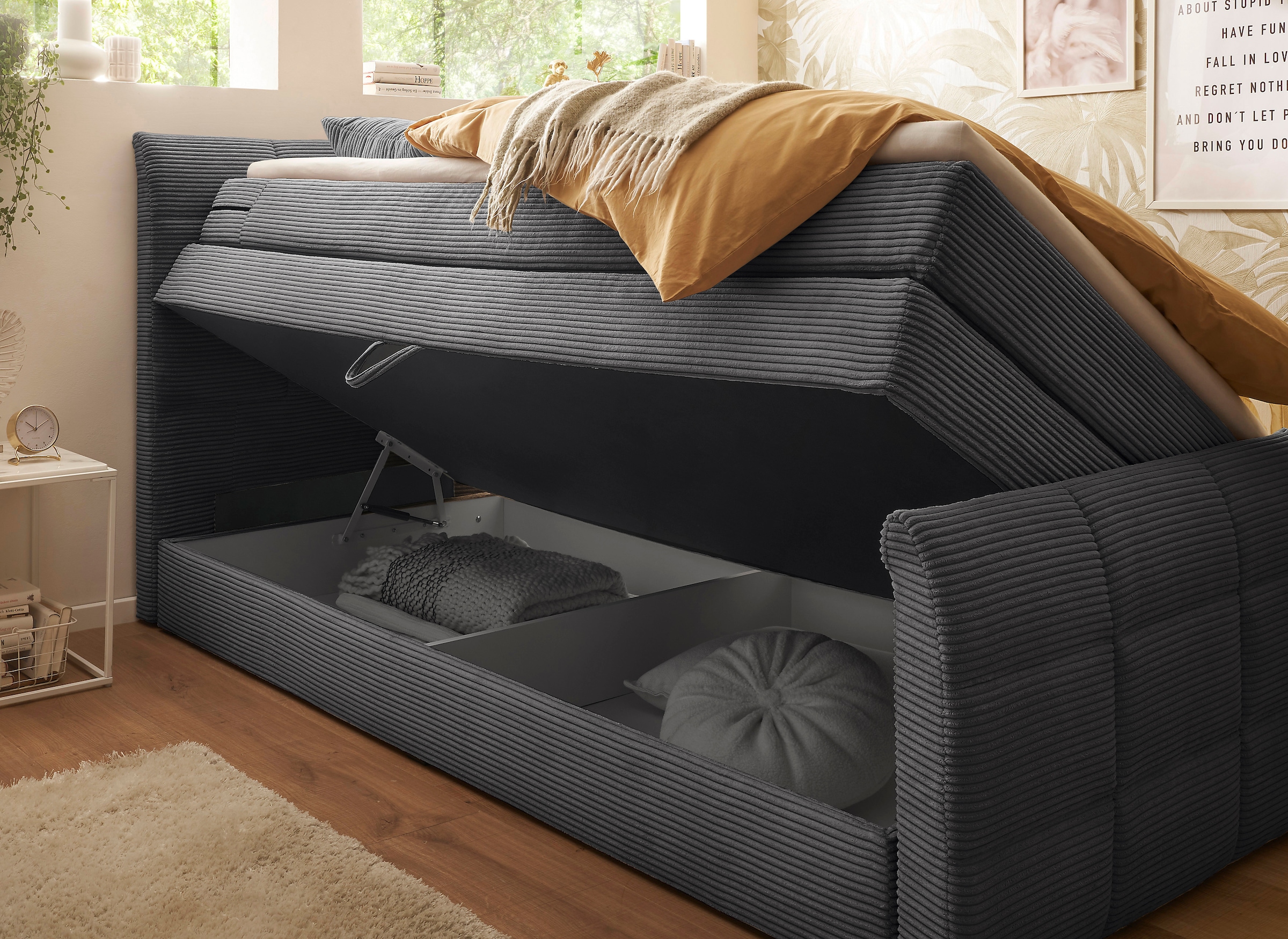 ED EXCITING DESIGN Boxspringbett »Bolivia«, harte Seite mit Kokosmatte, weiche Seite mit Filzabdeckung