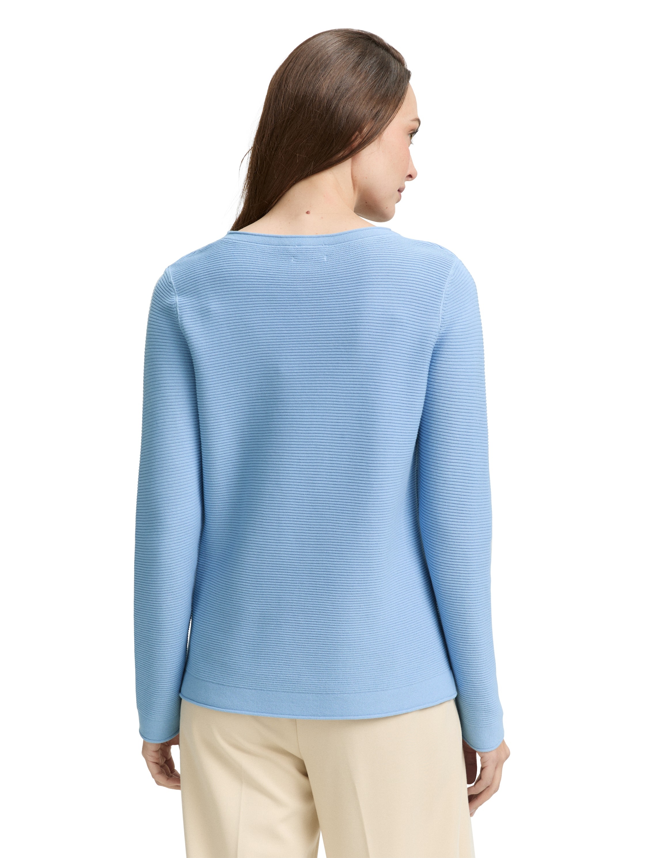 TOM TAILOR Rundhalspullover aus Rippstrick günstig online kaufen