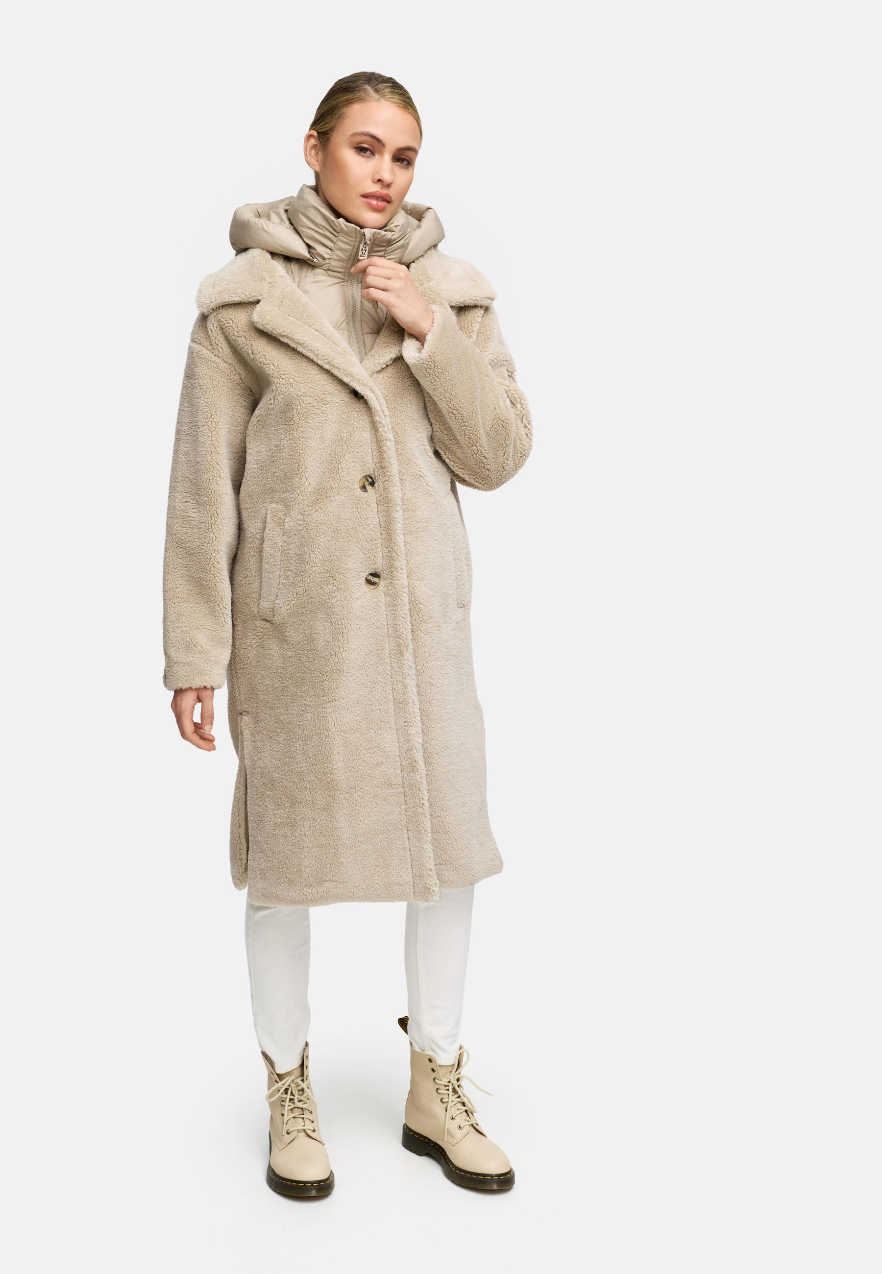 Navahoo Wintermantel »Teddyzauber 14«, Plüschmantel aus Teddyfleece mit abnehbmarem Krageneinsatz