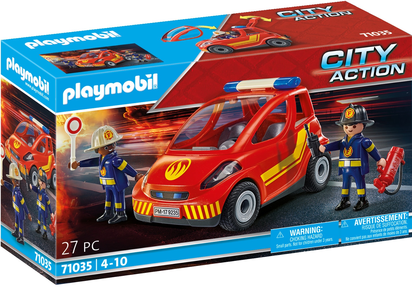 Playmobil® Konstruktions-Spielset »Feuerwehr Kleinwagen (71035), City-Action«, (27 St.), Made in Germany