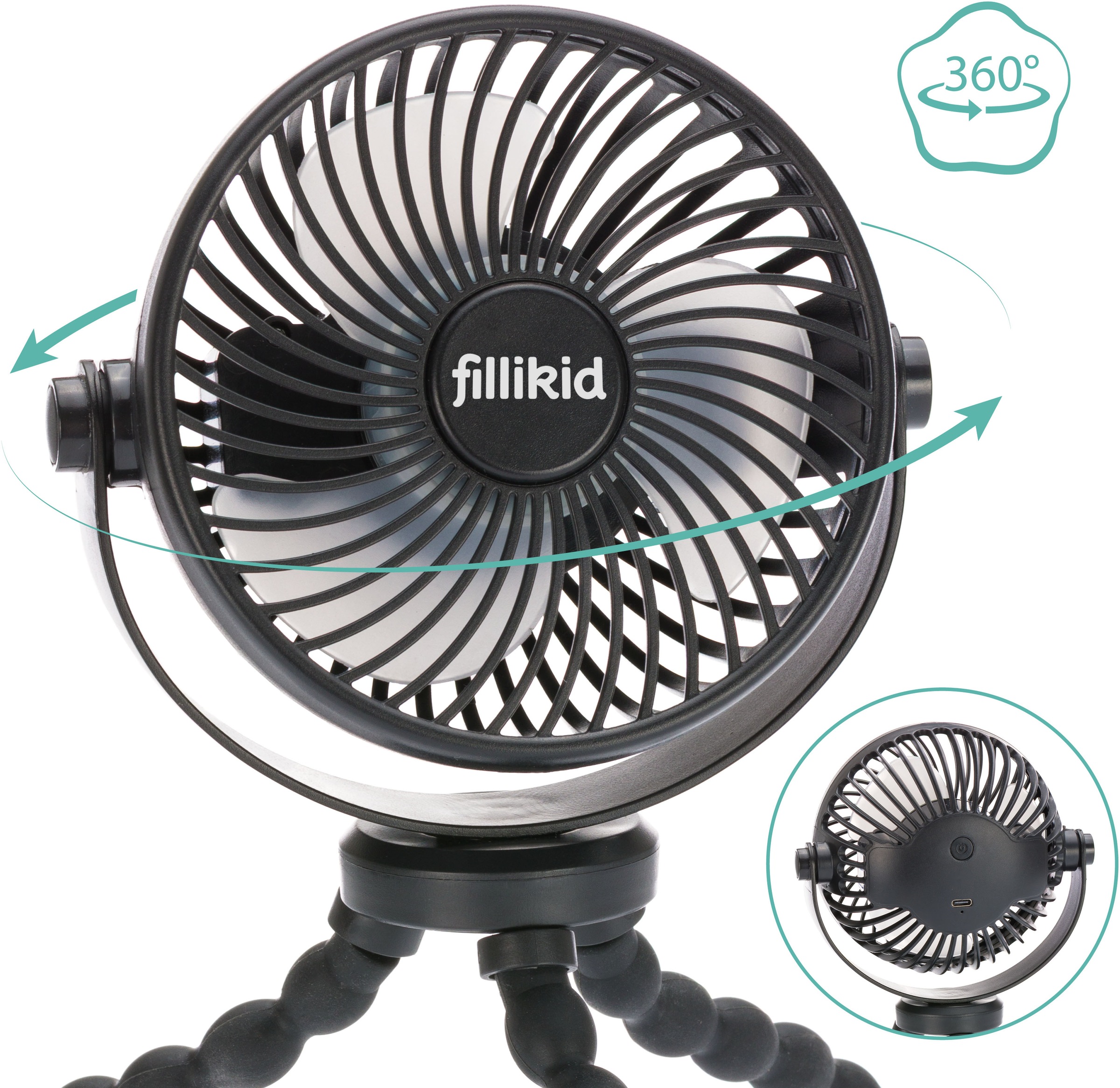 Fillikid Mini USB-Ventilator »Breeze« für Kinderwagen, Bett, Autositz, Tisch u. v. m.