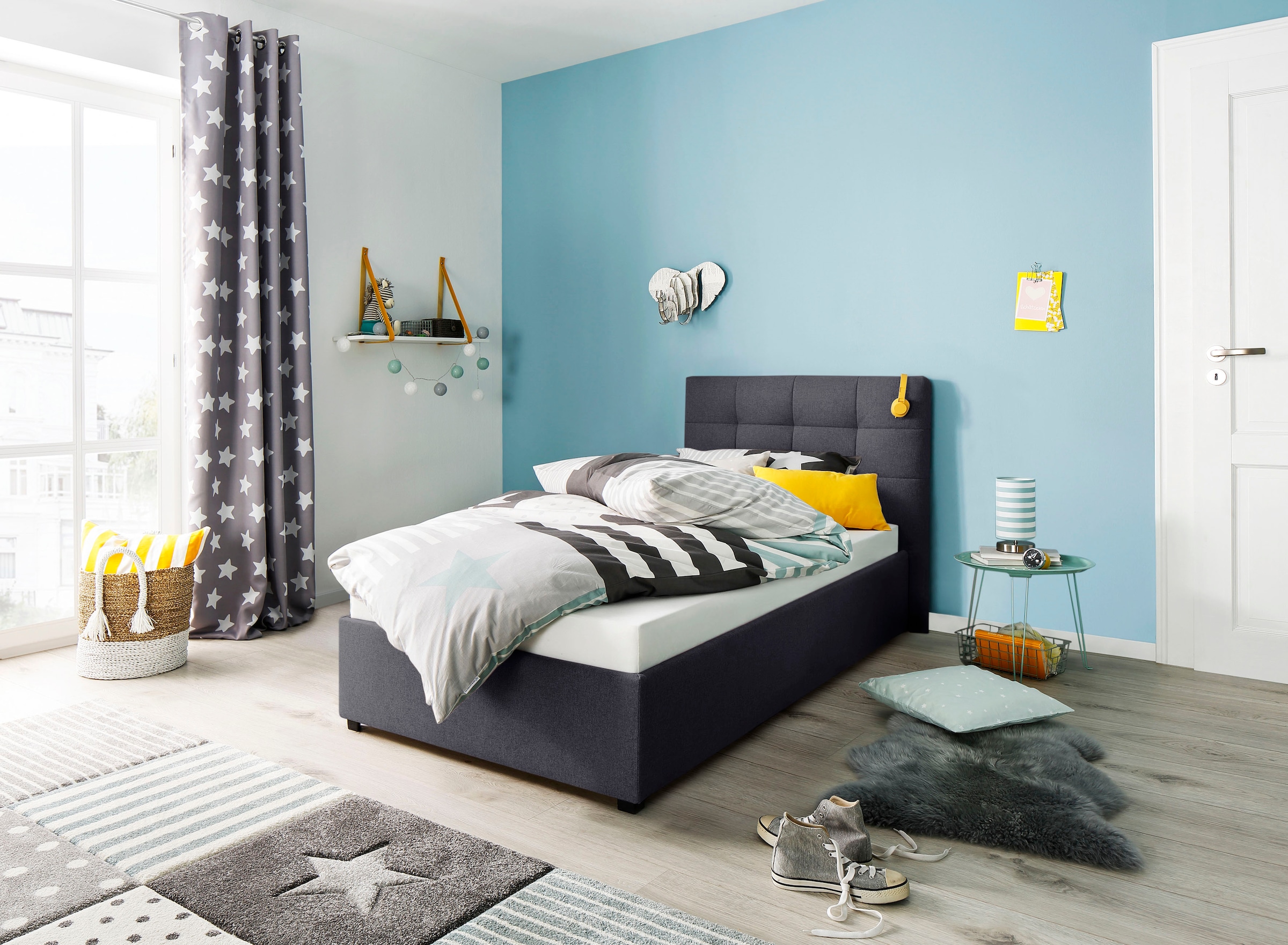 Home affaire Polsterbett "Endres" mit Bettkasten, wahlweise ohne Matratze/L günstig online kaufen