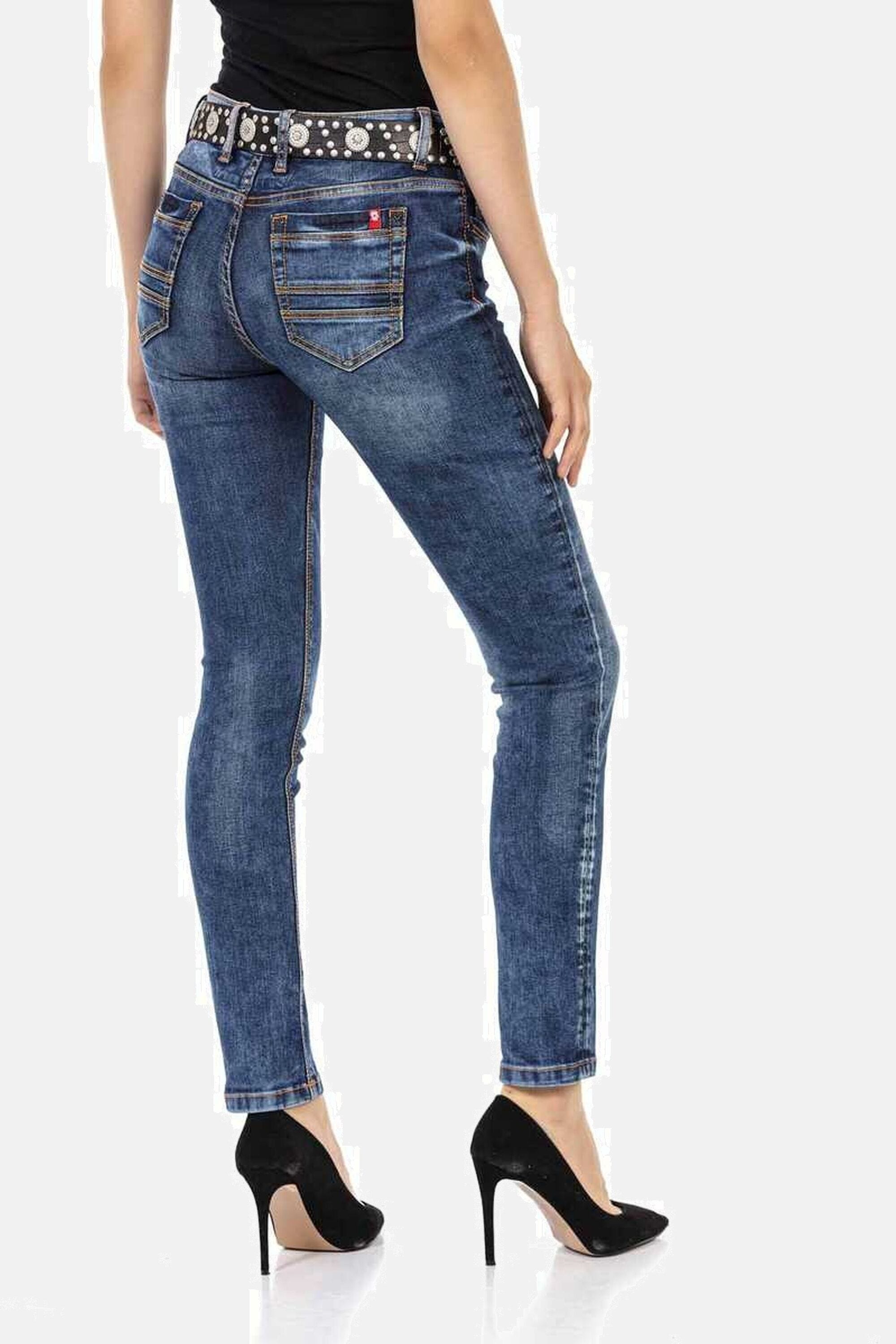 Cipo & Baxx Slim-fit-Jeans »Jeans«, Mit trendigen Ziernähten, WD441