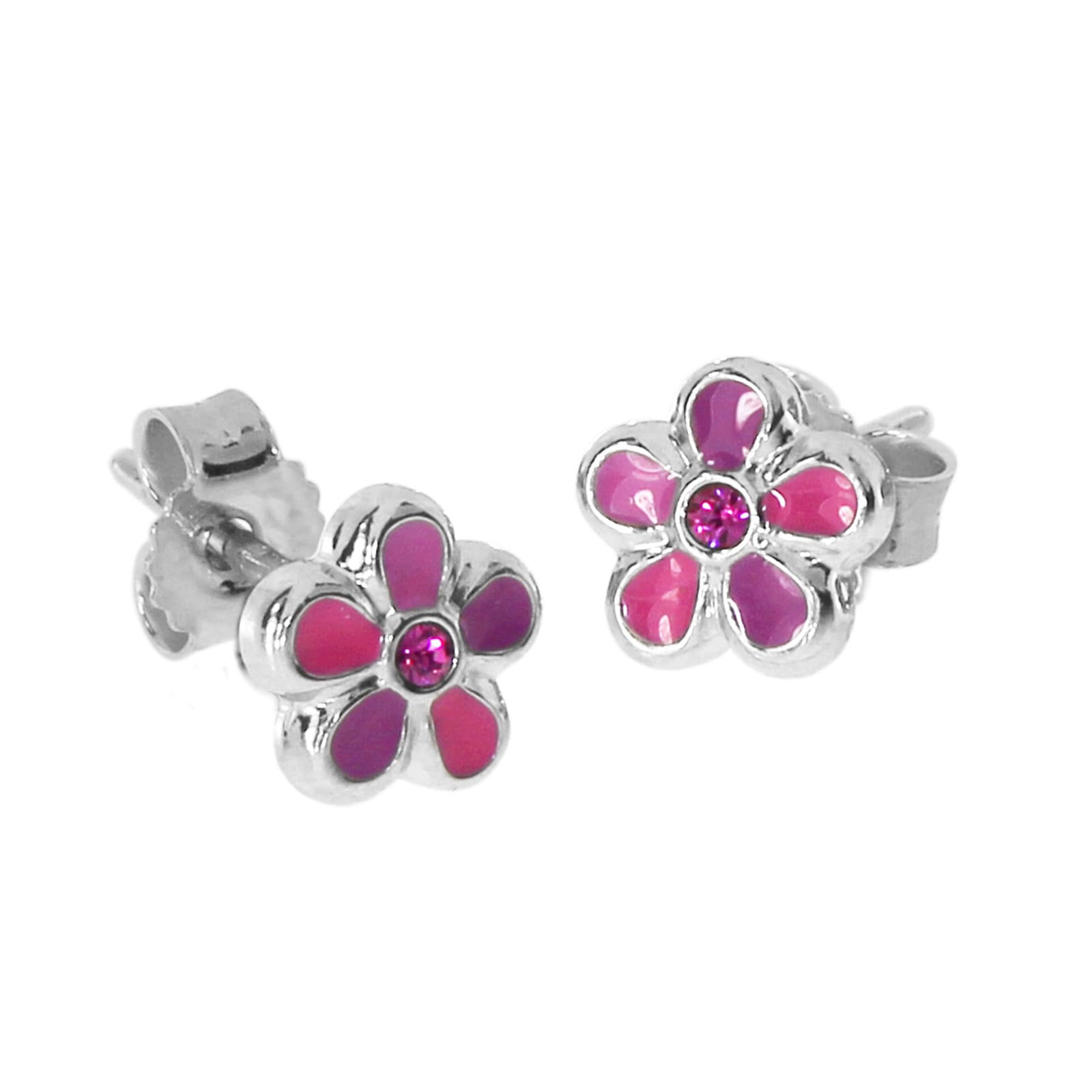 Paar Ohrstecker OSTSEE-SCHMUCK "Ostsee-Schmuck Ohrstecker Blume Ohrstecker Blume", lila, Ohrringe, Damen, 7 x 6mm, Silber 925 (Sterlingsilber)
