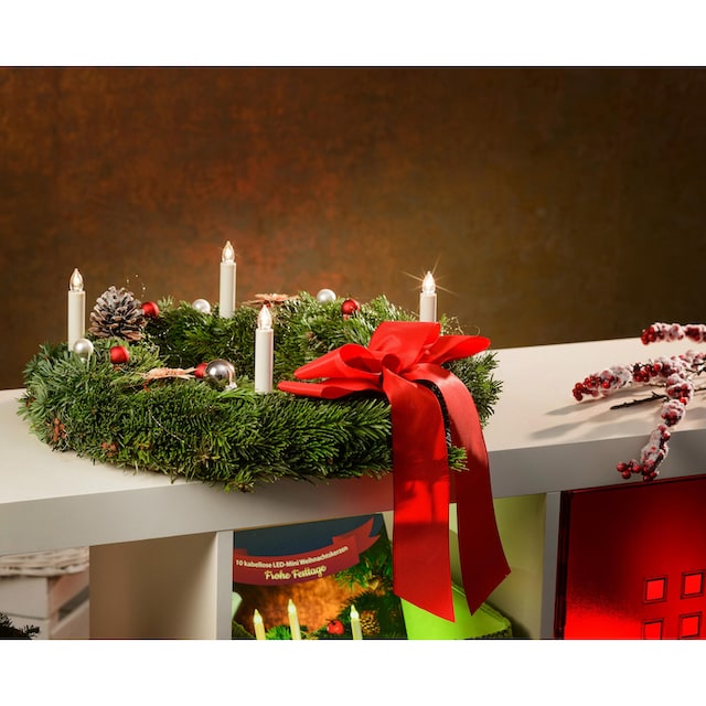 my home LED-Christbaumkerzen »Weihnachtsdeko, Christbaumschmuck«, 25  St.-flammig, kabellos, Kerzen plus 8 Dornen | BAUR