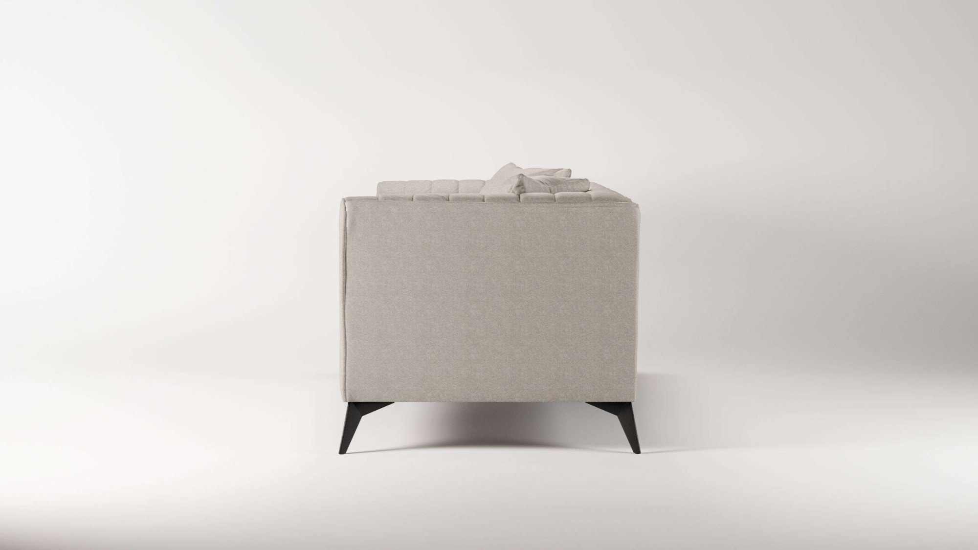 Places of Style 3-Sitzer »MATTHEW elegantes Designsofa, Maße B/T/H: 201/86/74 cm«, feine Steppung im Rückenbereich, lose Sitzkissen, incl. Zierkissen