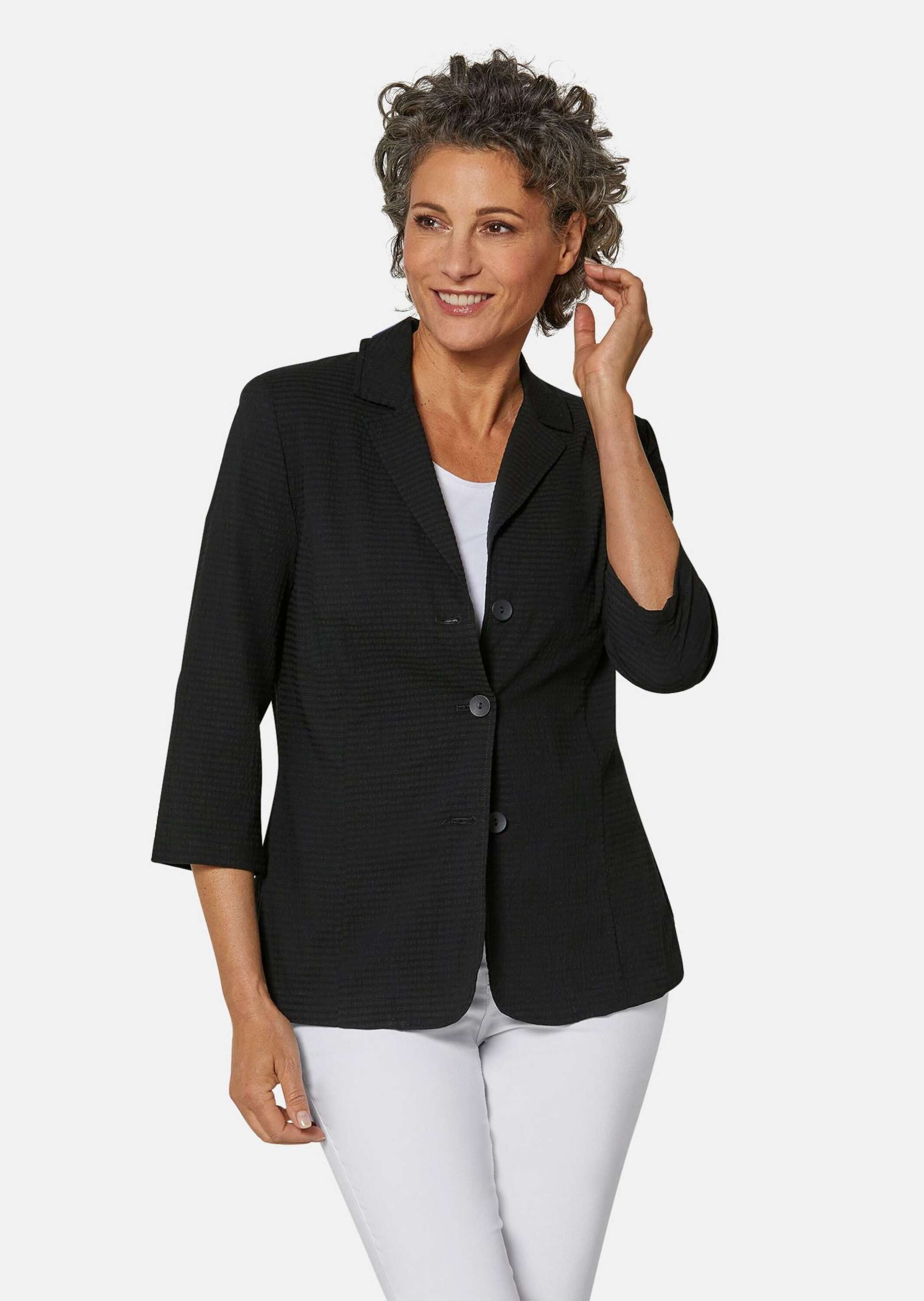 GOLDNER Jackenblazer »Blusenblazer Leichte Blusenjacke in Seersucker-Qualität«