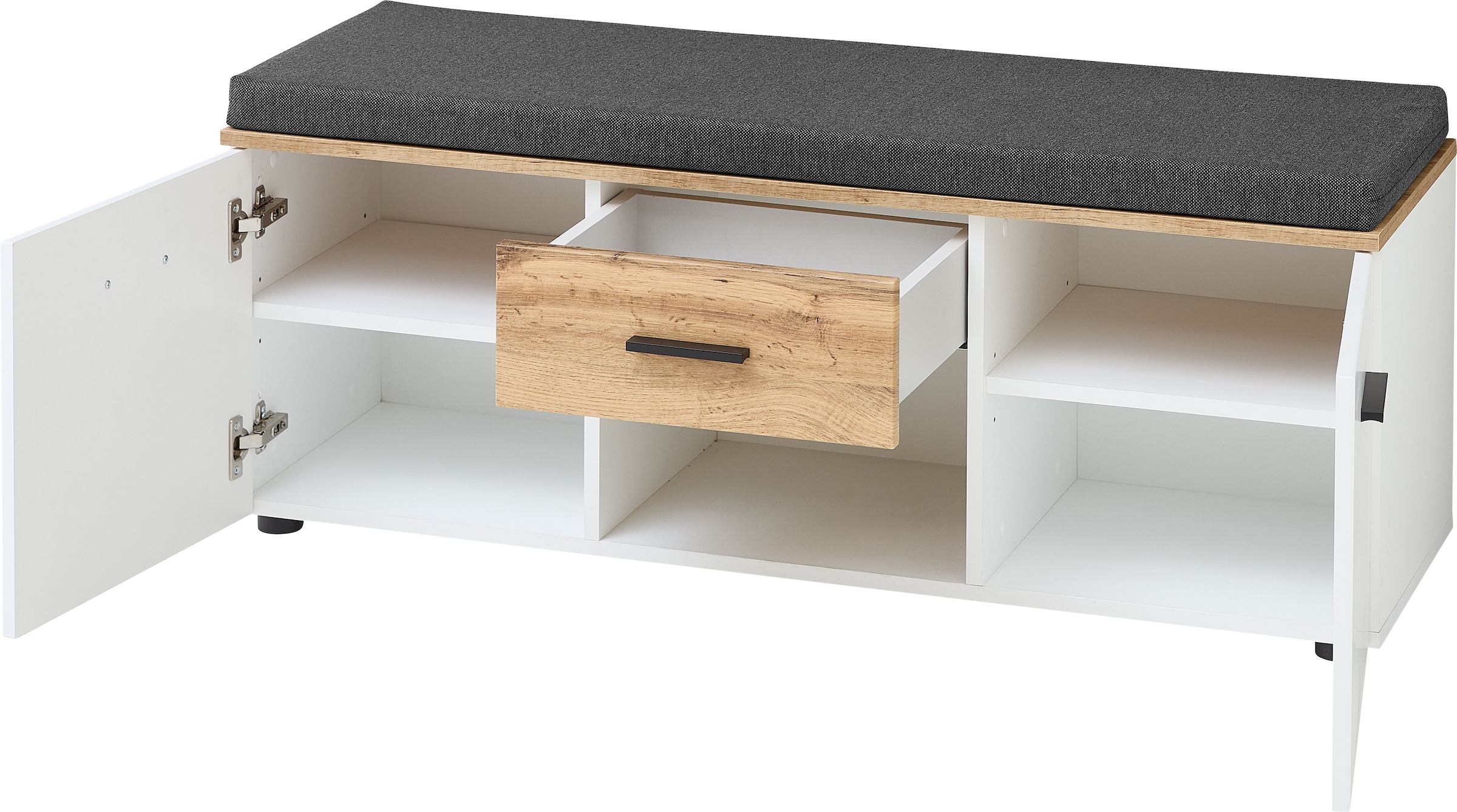 Innostyle Bank »Sparks Schuhbank, 120x47x38cm (B/H/T)«, (1 St.), 2 türig, 1 Schublade,2 Böden, Softclose, 1 Sitzkissen