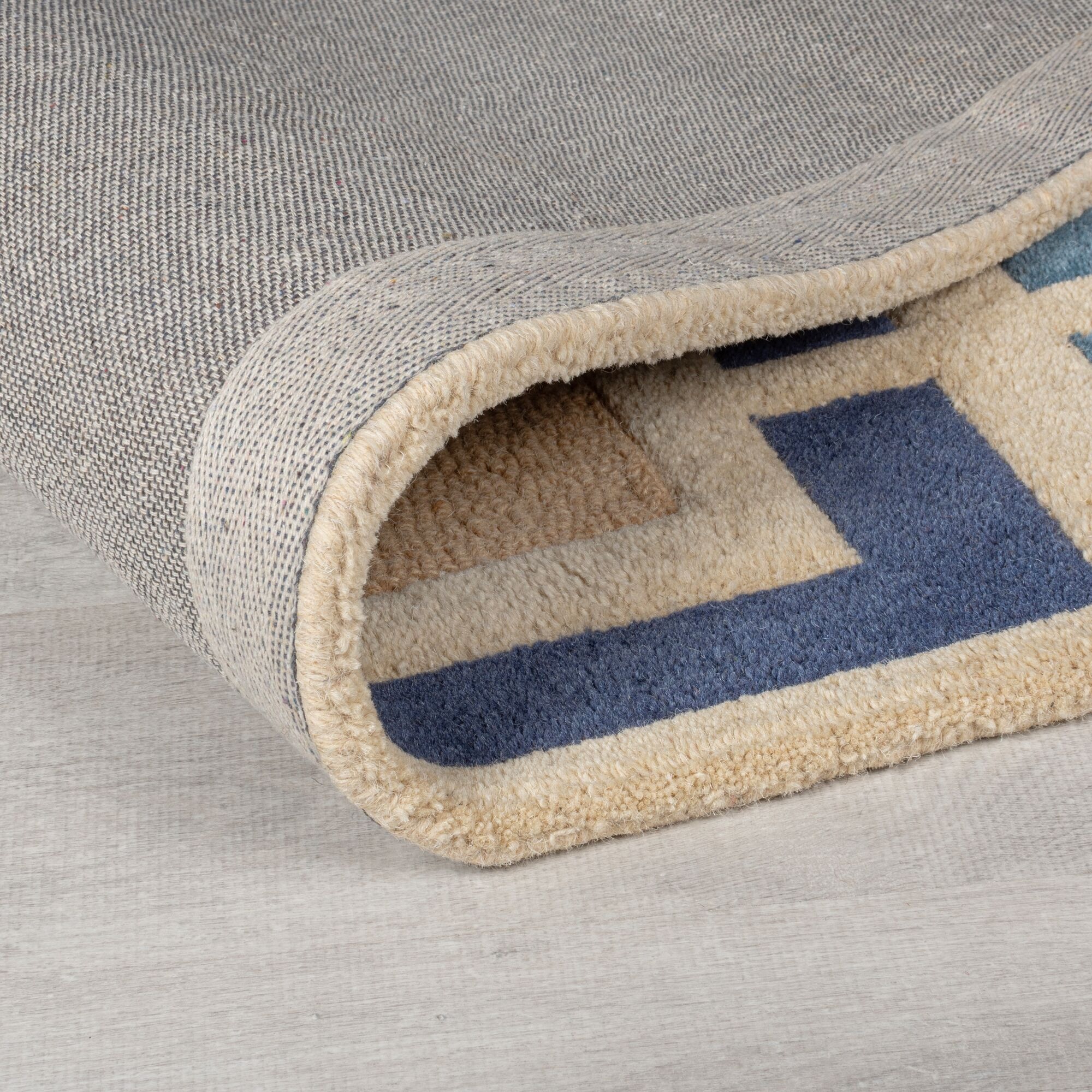 FLAIR RUGS Wollteppich "Retro Blocks mit Hoch-Tief-Effekt" rechteckig 10 mm günstig online kaufen