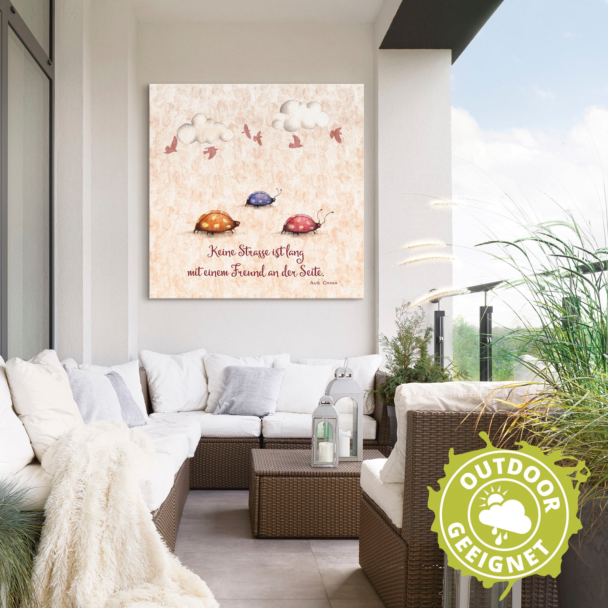 Artland Wandbild »Lebensweisheit Freunde«, Tiere, (1 St.), als Alubild, Outdoorbild, Leinwandbild, Poster, Wandaufkleber