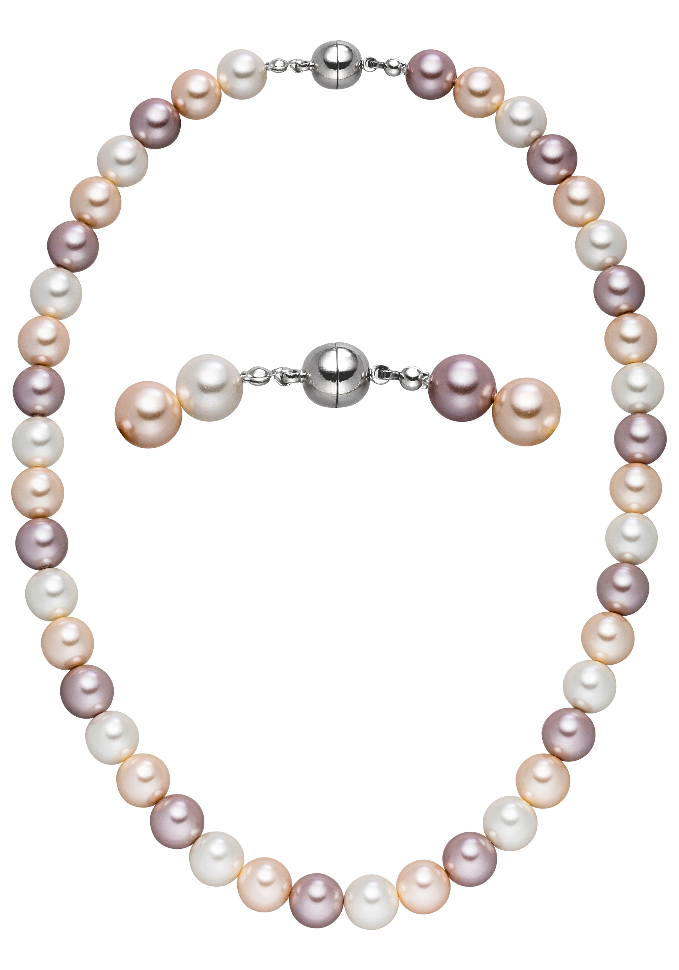 JOBO Kette ohne Anhänger »Perlenkette« multicolor 10 mm 45 cm