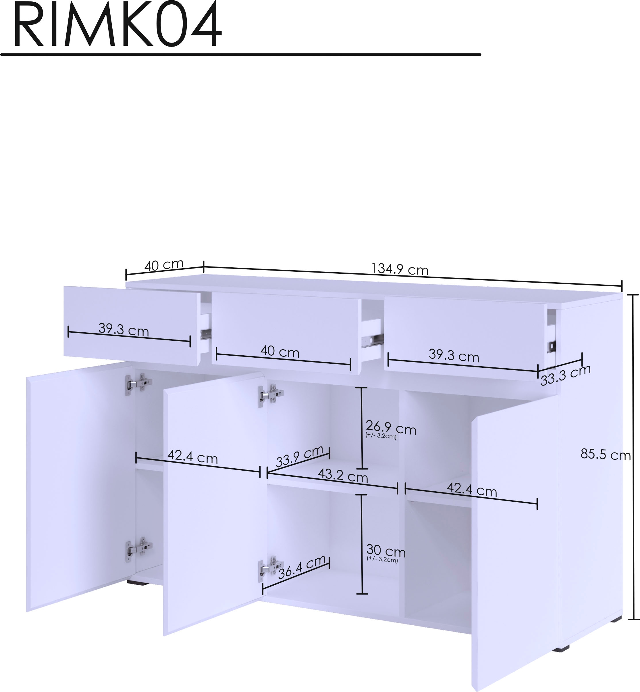 INOSIGN Sideboard »Rimini«, Breite 135 cm