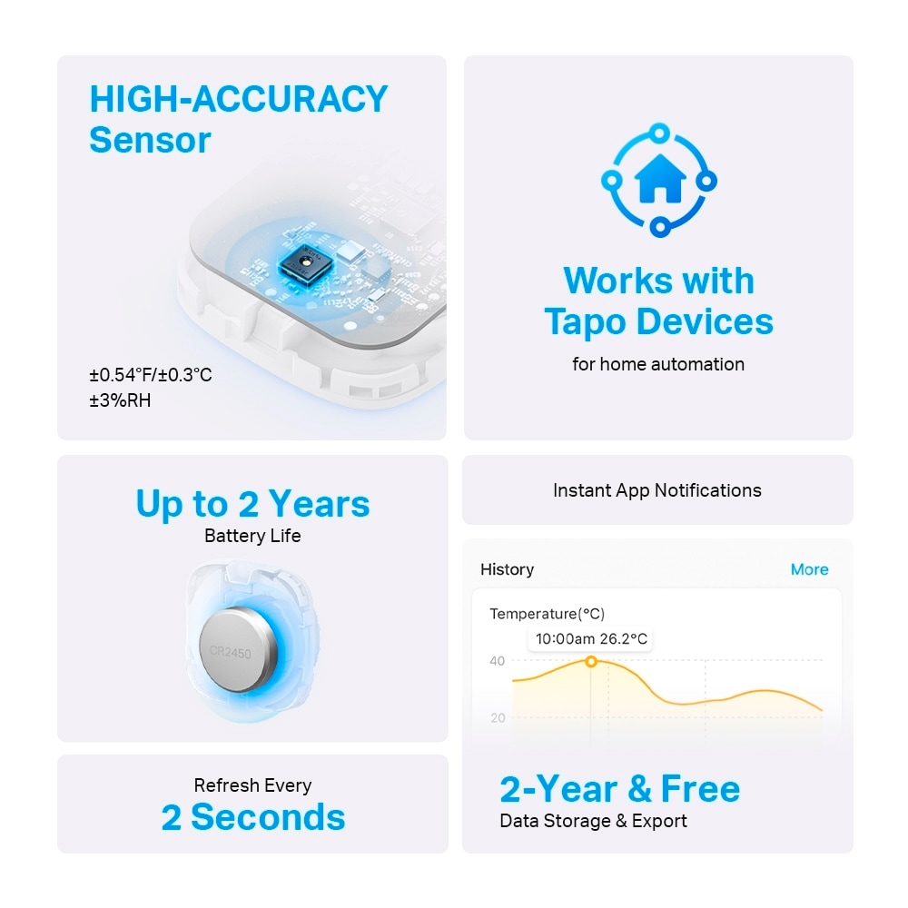 TP-Link Feuchtigkeitssensor »tapo T310 Smart Temperature & Humidity Sensor«