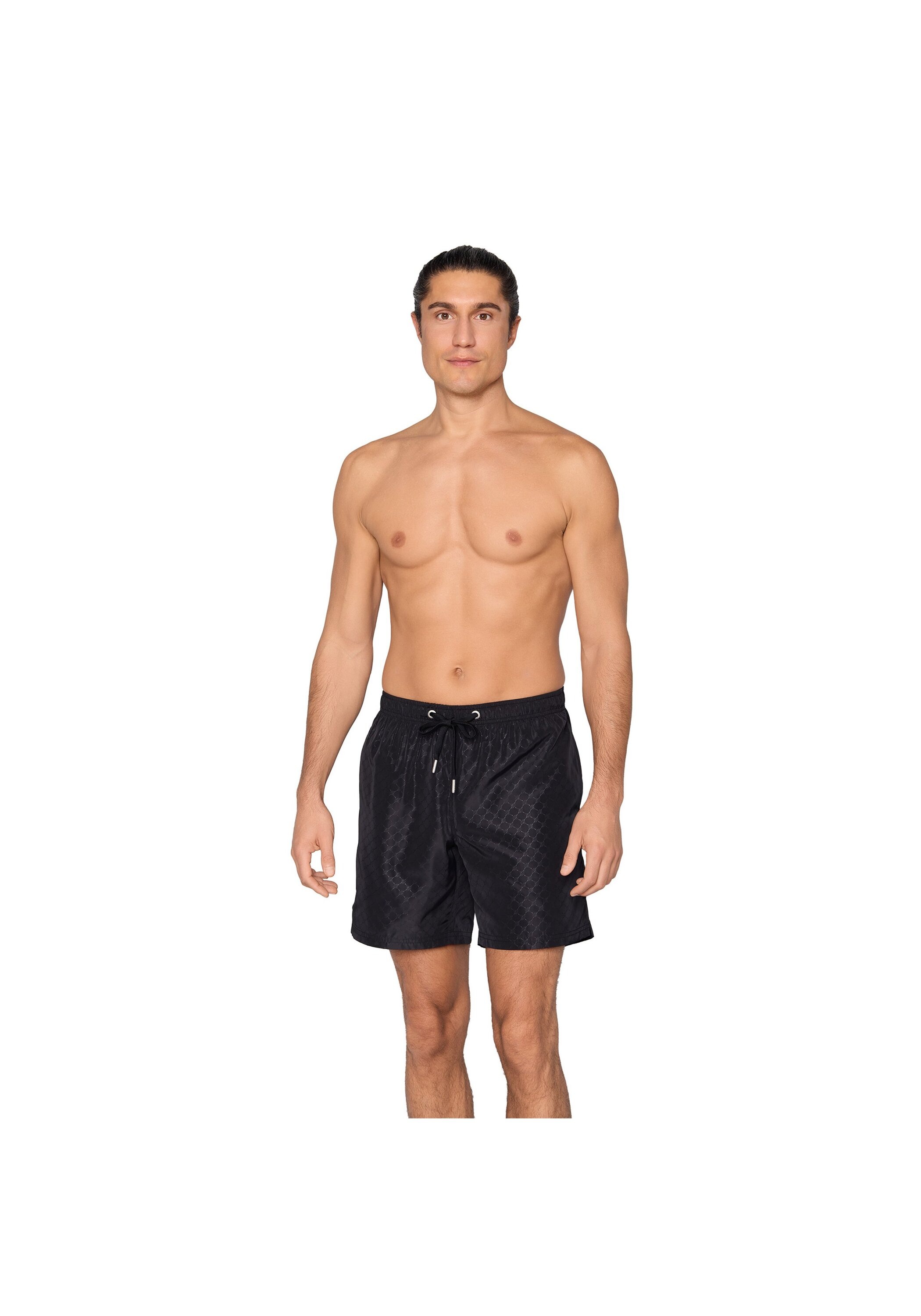 Joop! Badeshorts JOOP "Badeshorts Cortina Swimshorts 1er Pack", Herren, Gr. M, N-Gr, schwarz, Obermaterial: 100% Polyester PES., Badehosen Badeshorts 6