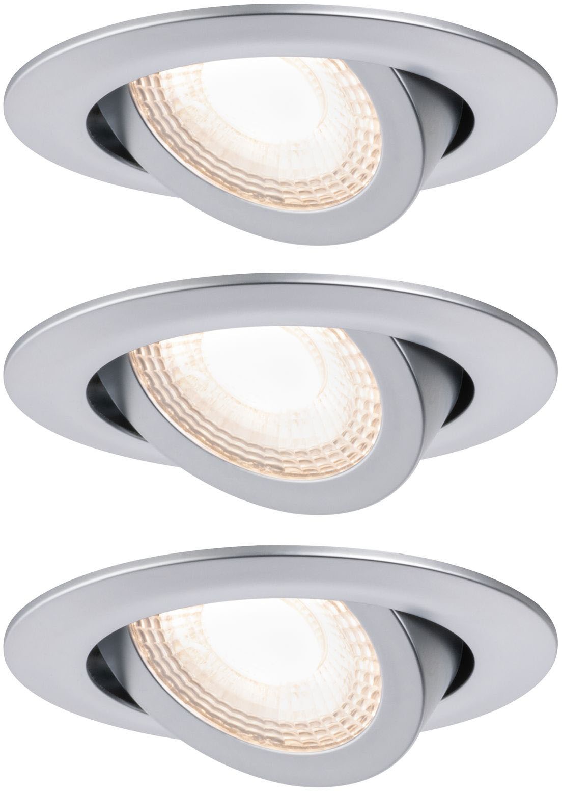 Paulmann LED Einbauleuchte, 3er-Set, LED fest integriert, Ø 8,2 cm