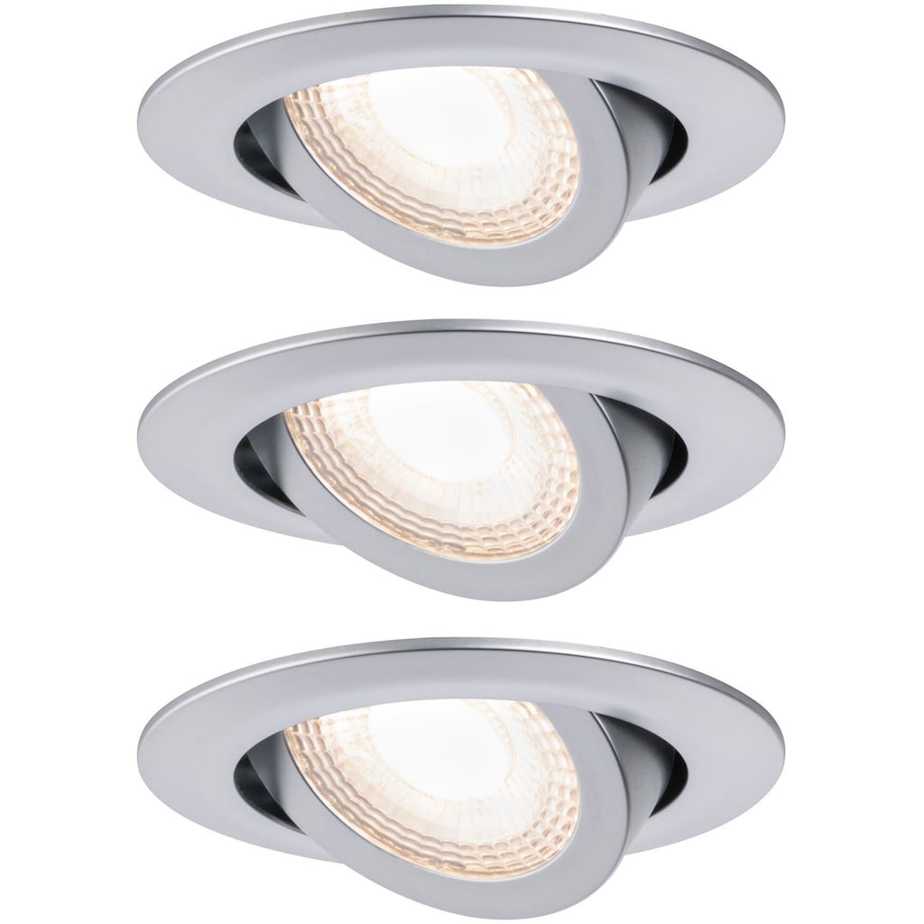 Paulmann LED Einbauleuchte, 3er-Set, LED fest integriert, Ø 8,2 cm