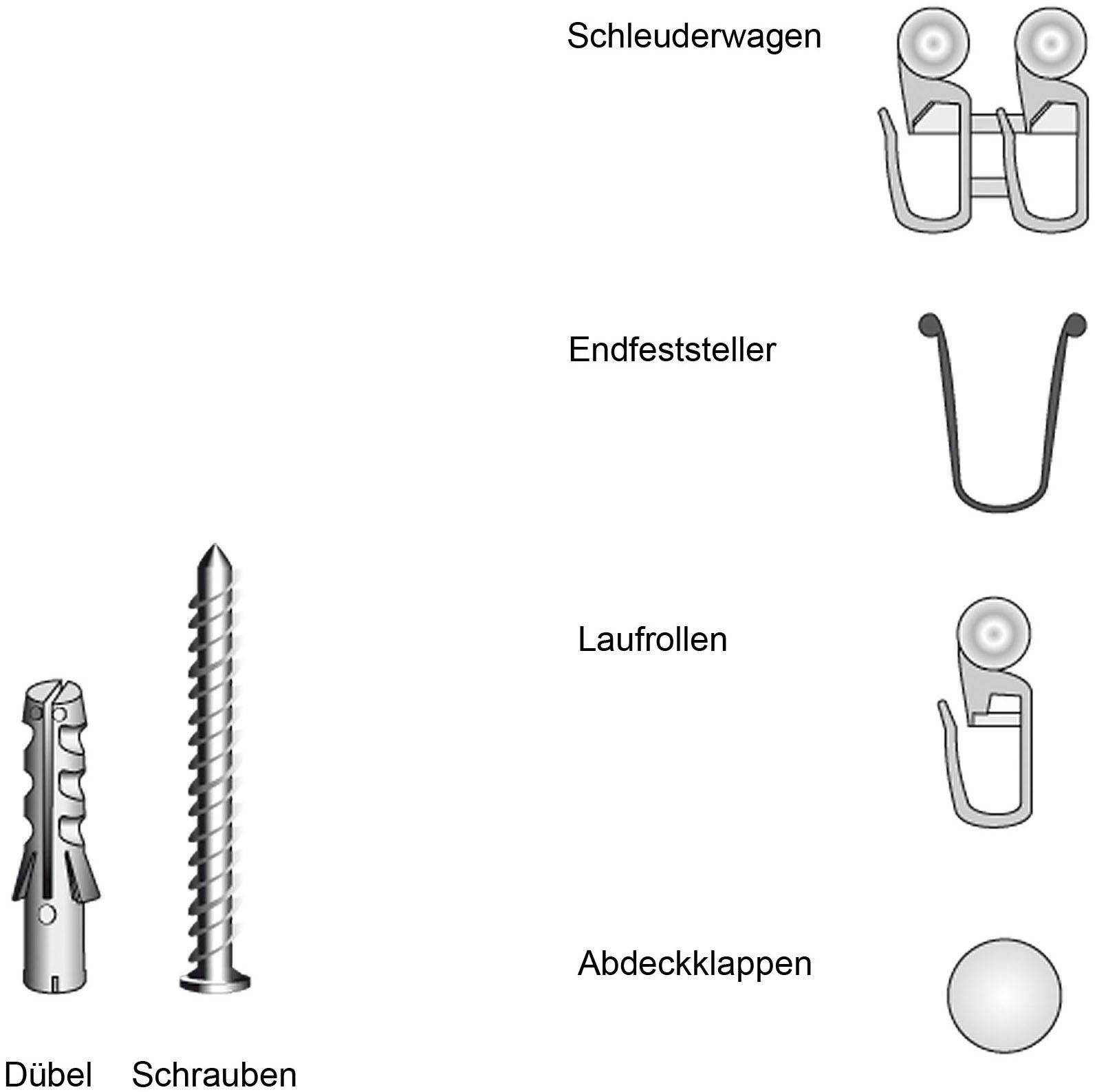 Liedeco Sichtschutzbefestigungen Zubehör-Set "für 1-läufige Gardinenschiene günstig online kaufen