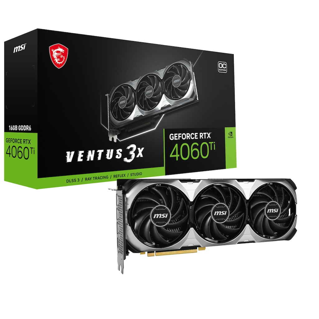 MSI Grafikkarte »RTX 4060 Ti VENTUS 3X 16G OC«, 16 GB, GDDR6