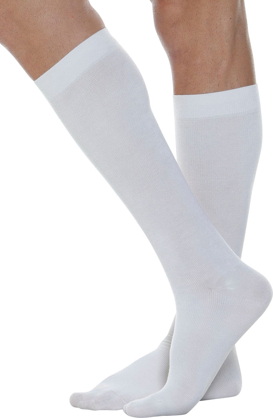 RELAXSAN Stützkniestrümpfe »RelaxSan "Milk Cotton Extra Soft" Strumpf, Kl. I, 18-22 mmHg«, (1 Paar), sehr weich, anatomisch geformt, nahtlose Spitze, optimale Passform