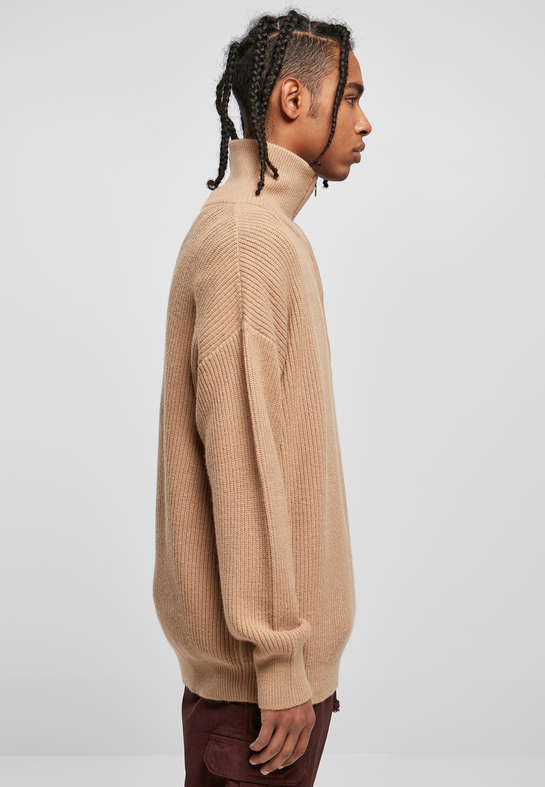 URBAN CLASSICS Sweater »Urban Classics Herren Oversized Knitted Troyer« 1 Stk. tlg.