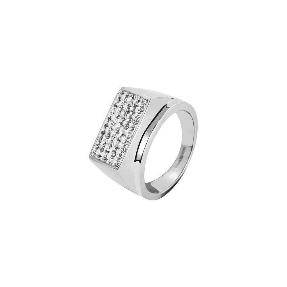 Adelia´s Fingerring »Herren Ring aus Edelstahl mit Strass«