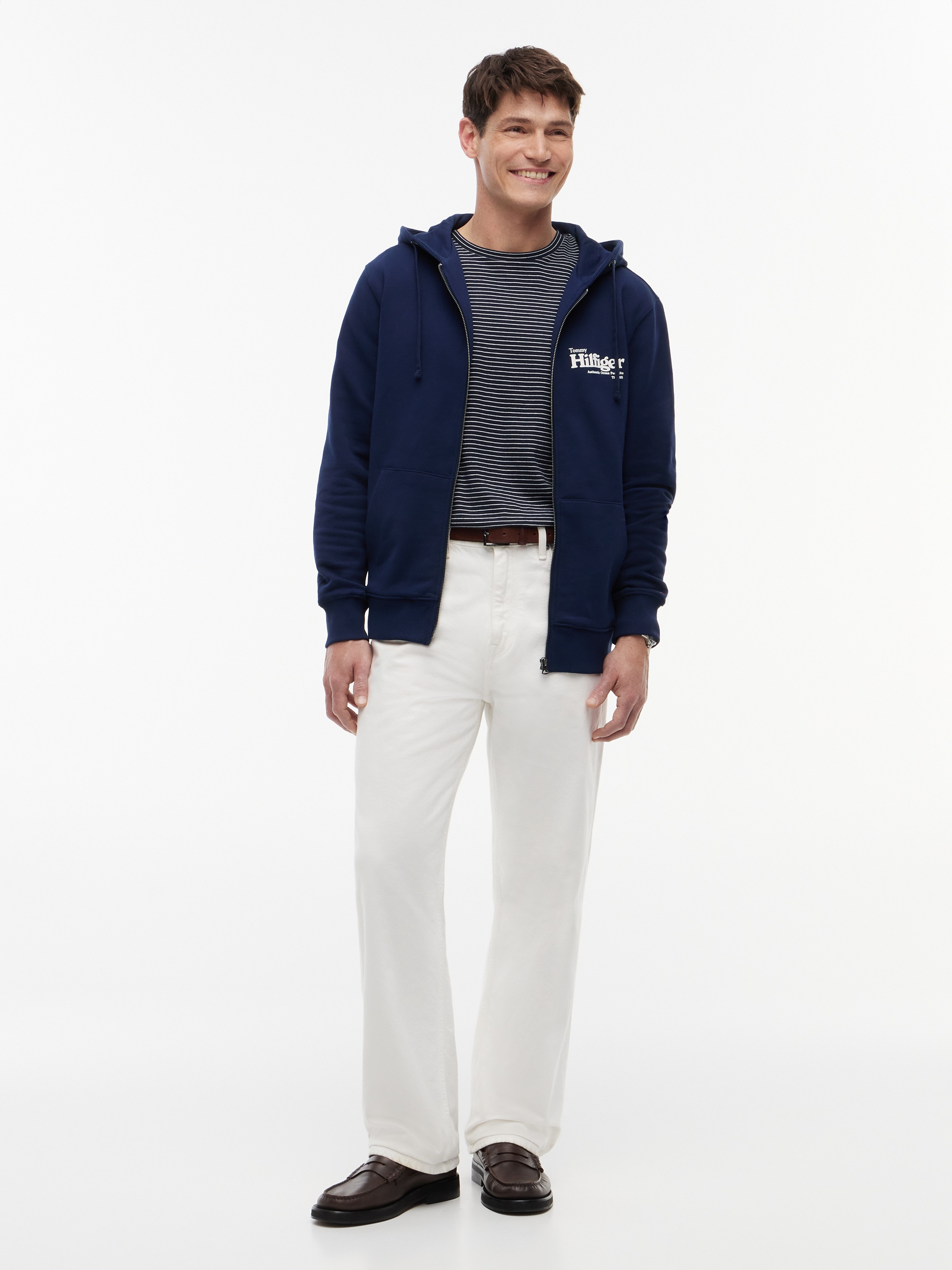 Tommy Hilfiger Kapuzensweatjacke »SMALL NAUTICAL GRAPHIC HDD« aus Baumwolle, mit Label-Details