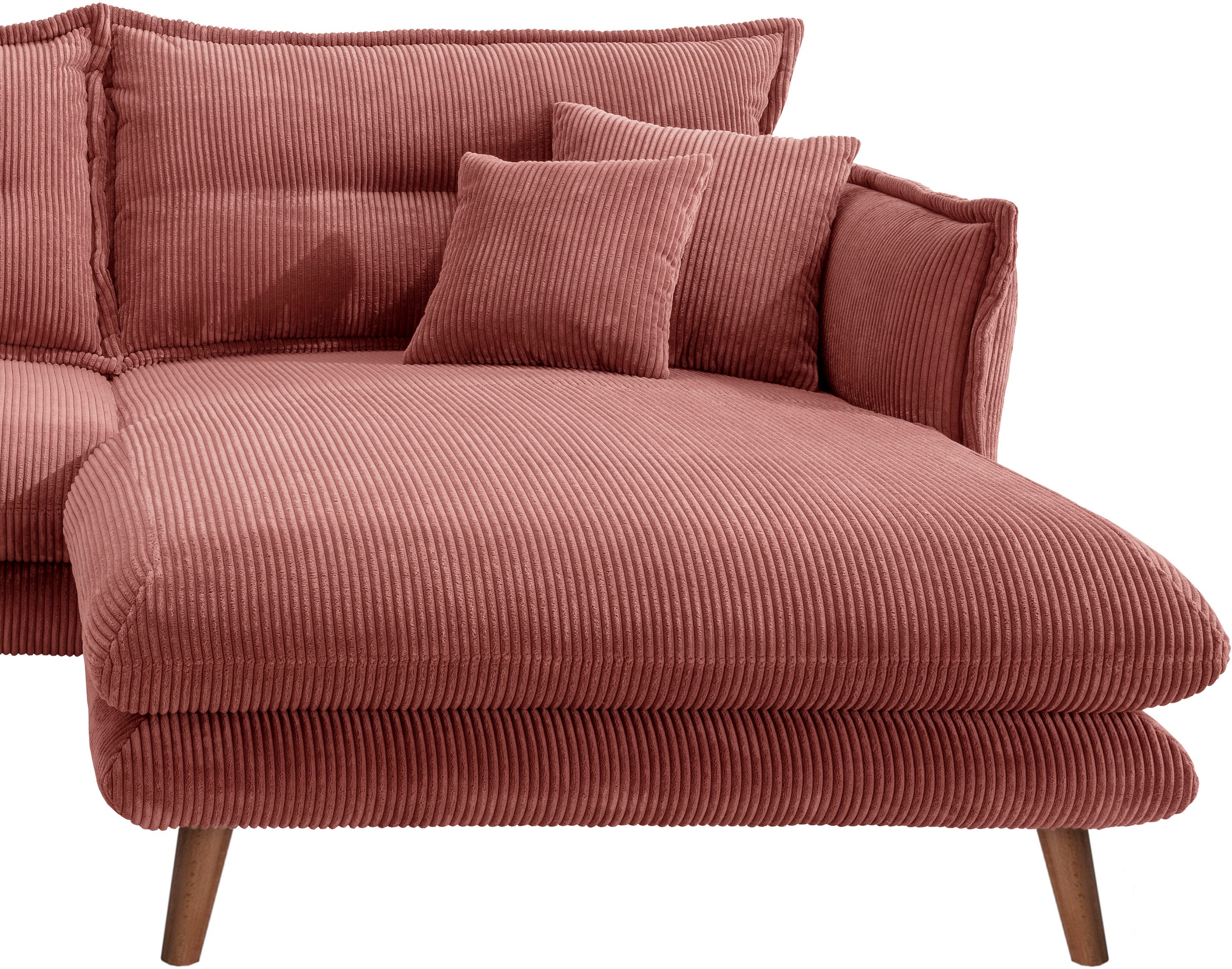INOSIGN Ecksofa »Lazio modern und bequem, schmale Armlehnen, tolle Detailverarbeitung«, zwei verschiedene Fußfarben wählbar