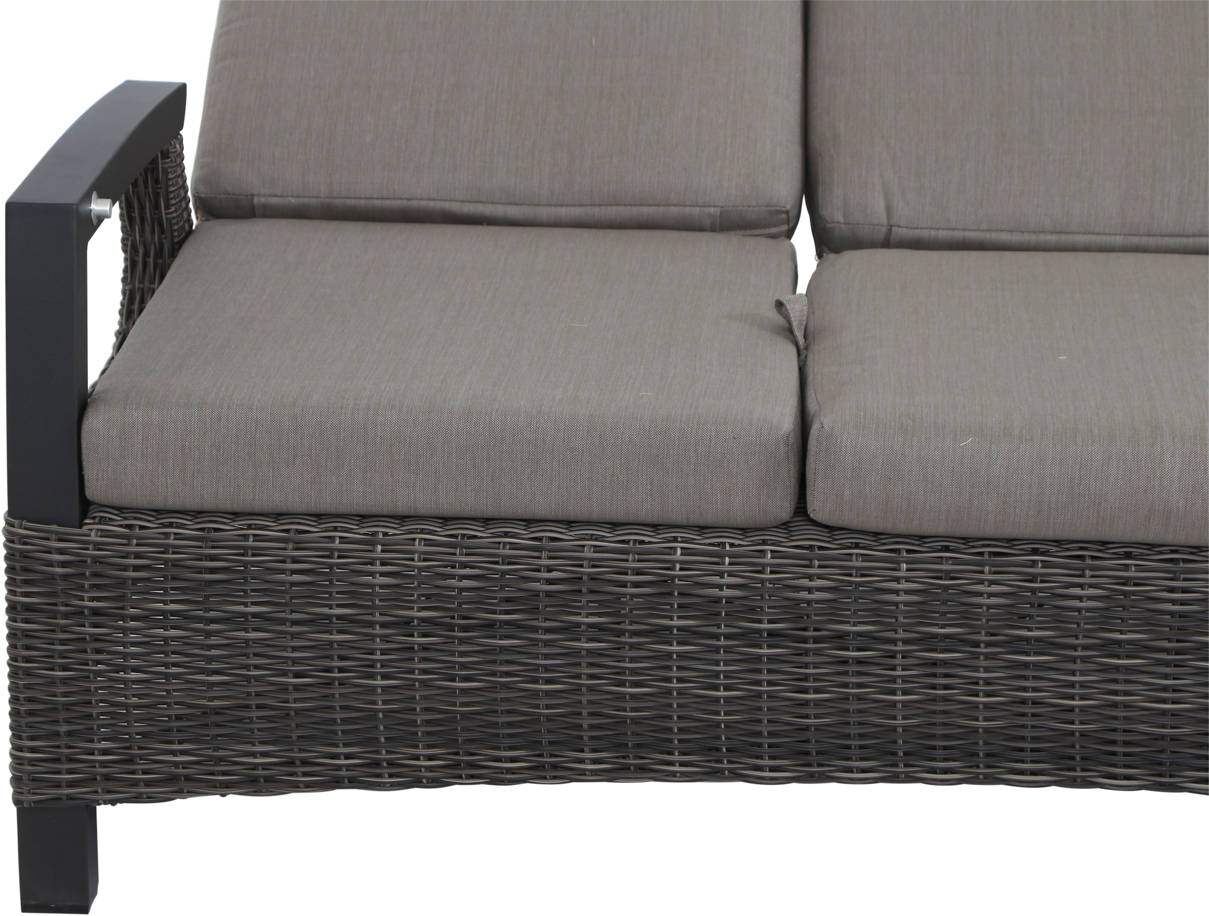 Siena Garden Gartenlounge-Bank »CORIDO Lounge 3er Sofa in charcoal grey« Gestell Alu matt anthrazit, mit Sitz- u. Rückenkissen taupe meliert