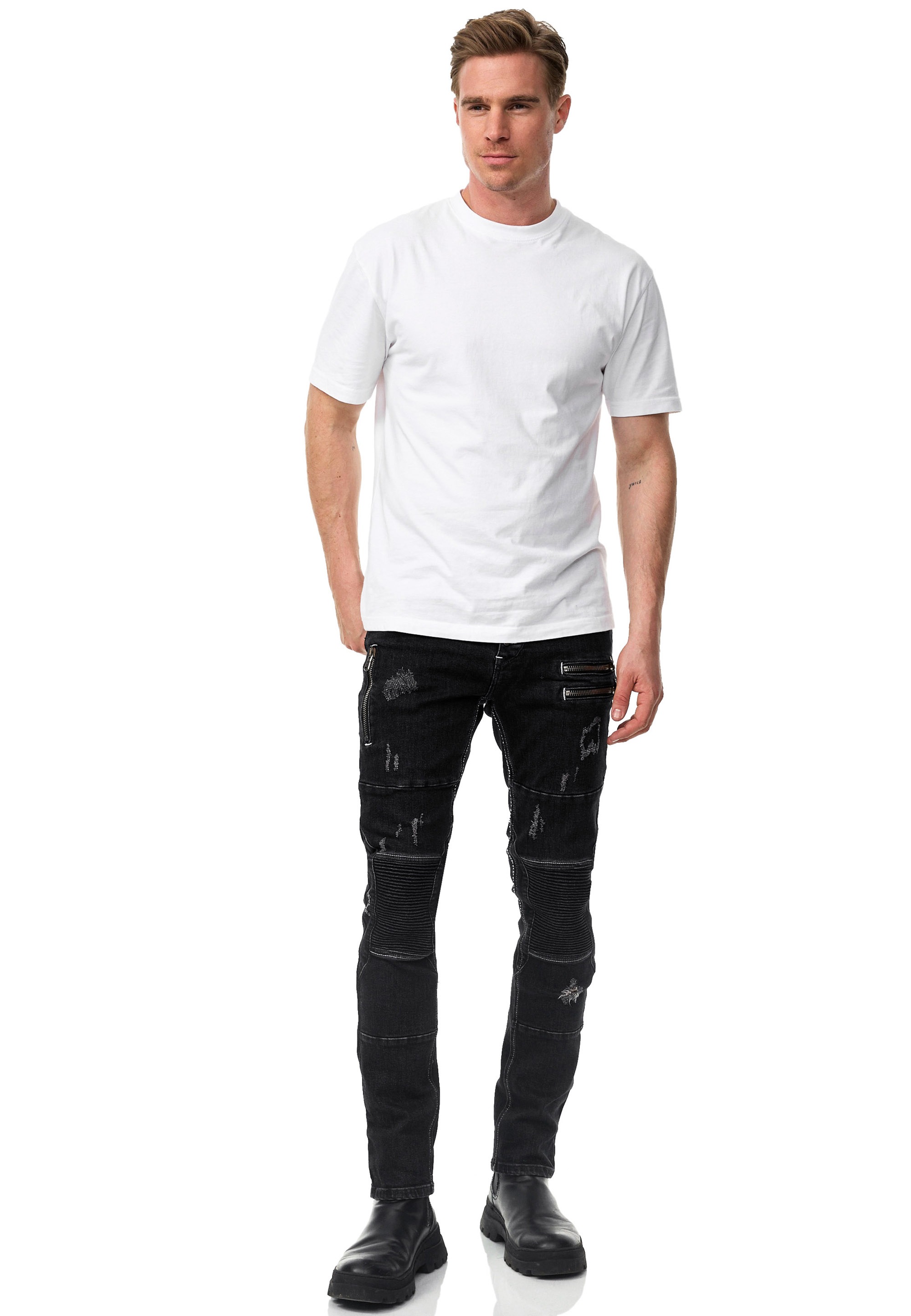 Rusty Neal Slim-fit-Jeans »MISATO«, im modischen Used-Look