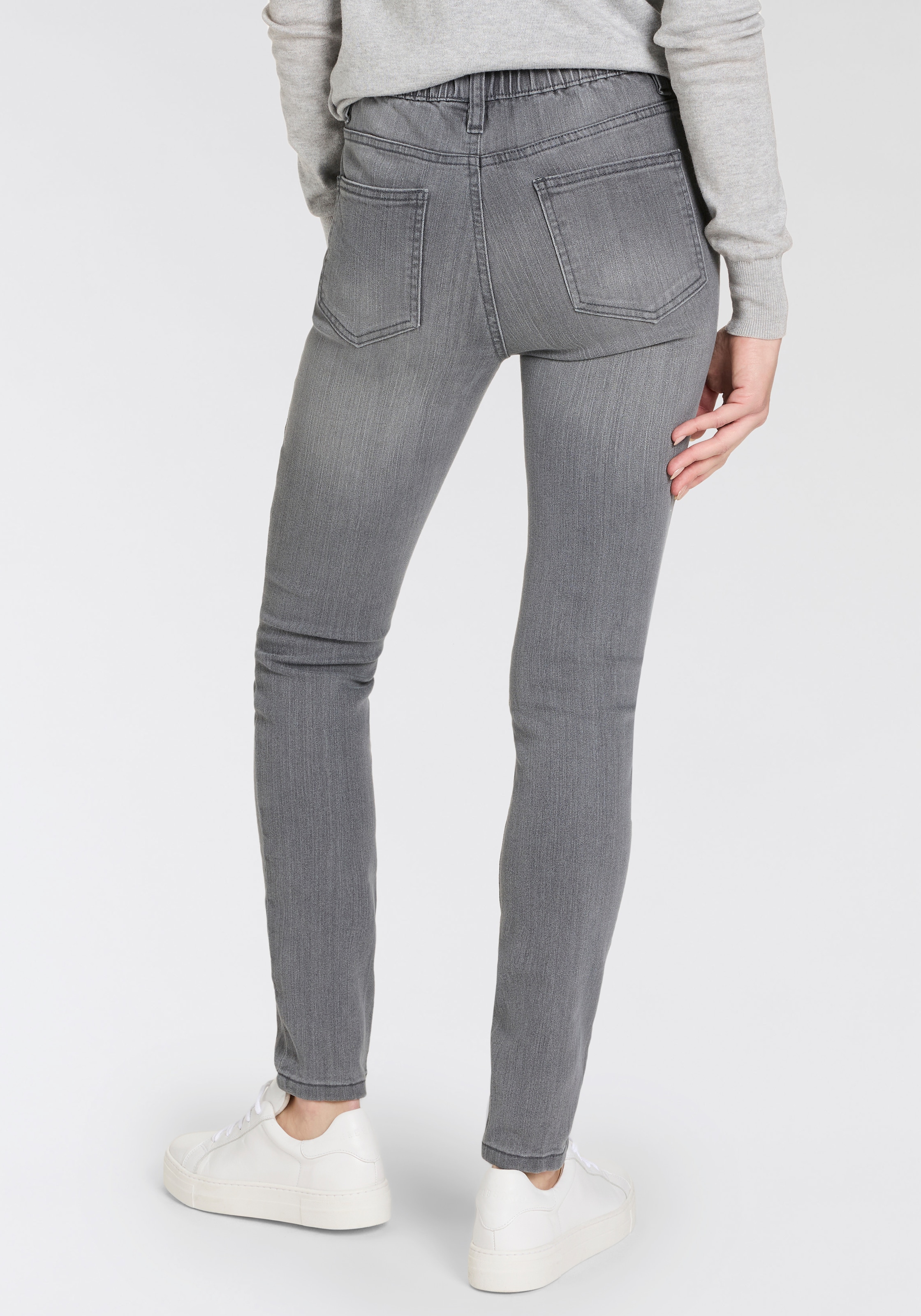Arizona Jeansjeggings, (Packung, 2er-Pack), enge Passform, Röhrenjeans, Used-Look-Waschung, hohe Leibhöhe