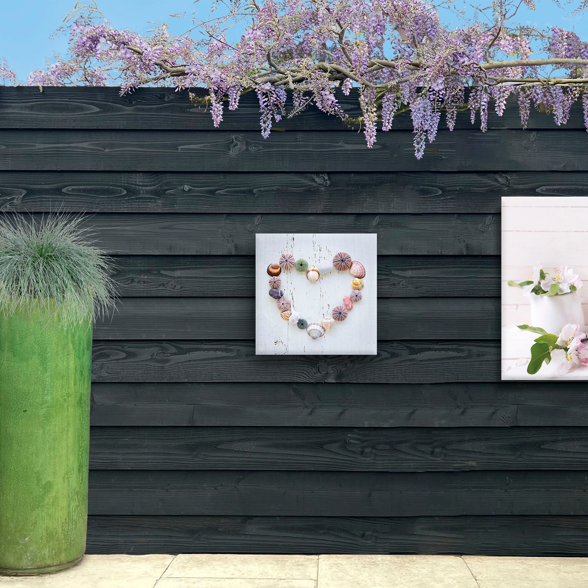 Art for the home Leinwandbild "Outdoor Muschelherz 50x70cm" Romantisch  Str günstig online kaufen