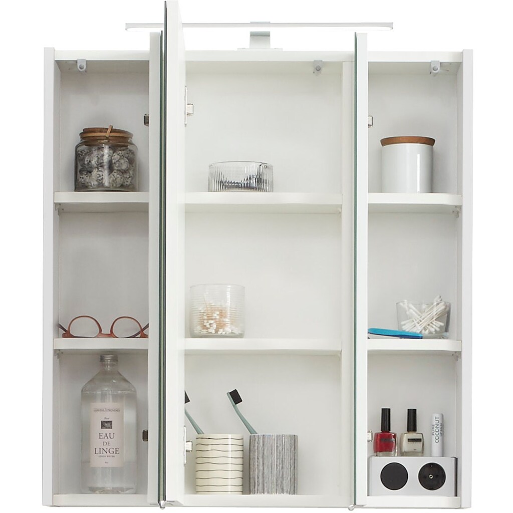 Saphir Spiegelschrank »Quickset 857 Badschrank, 3 Spiegeltüren, 6 Einlegeböden, 65 cm breit«