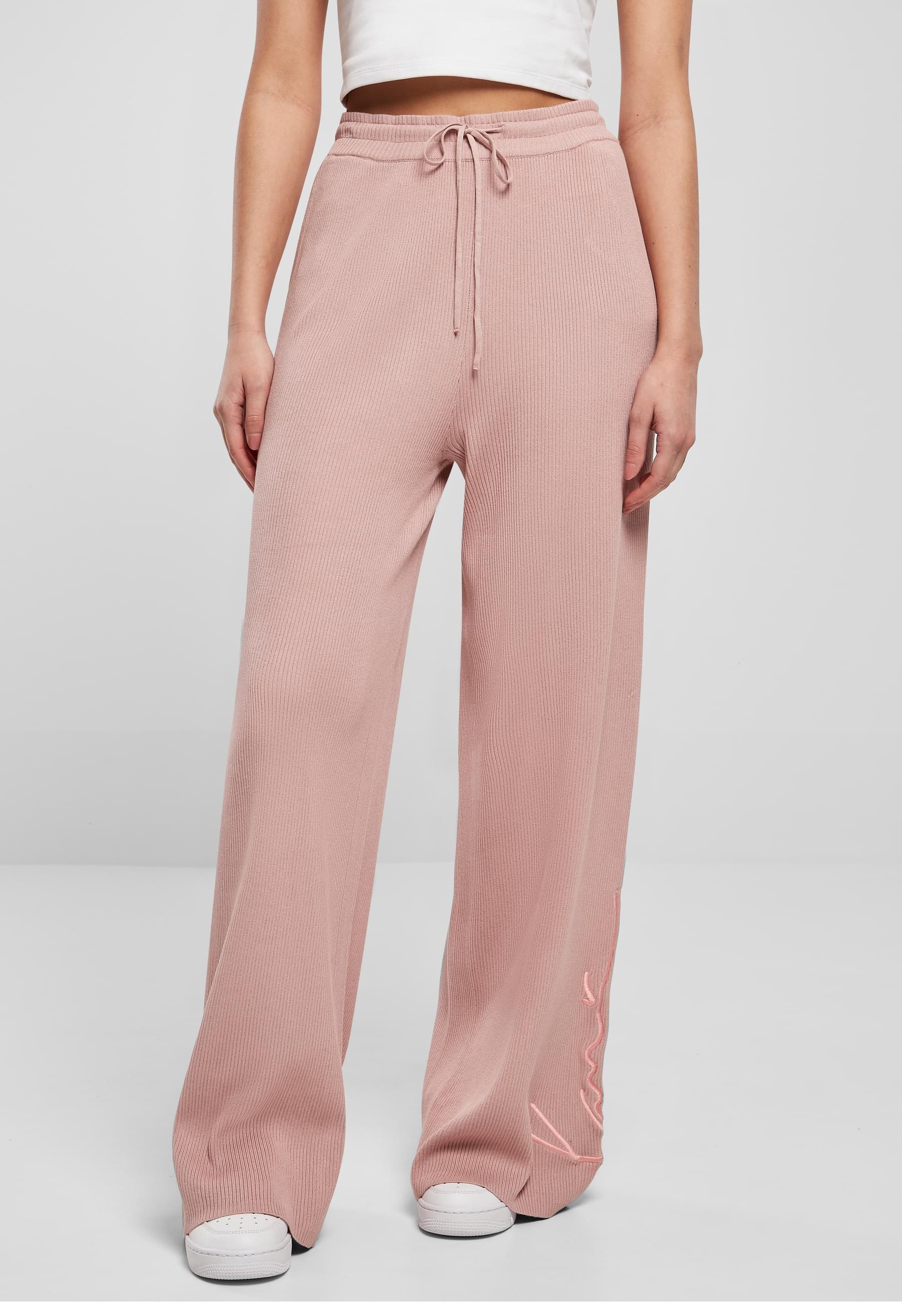 Karl Kani Stoffhose »Karl Kani Damen KW221-022-1 Signature Wide Leg Rib Pants«, (1 tlg.)