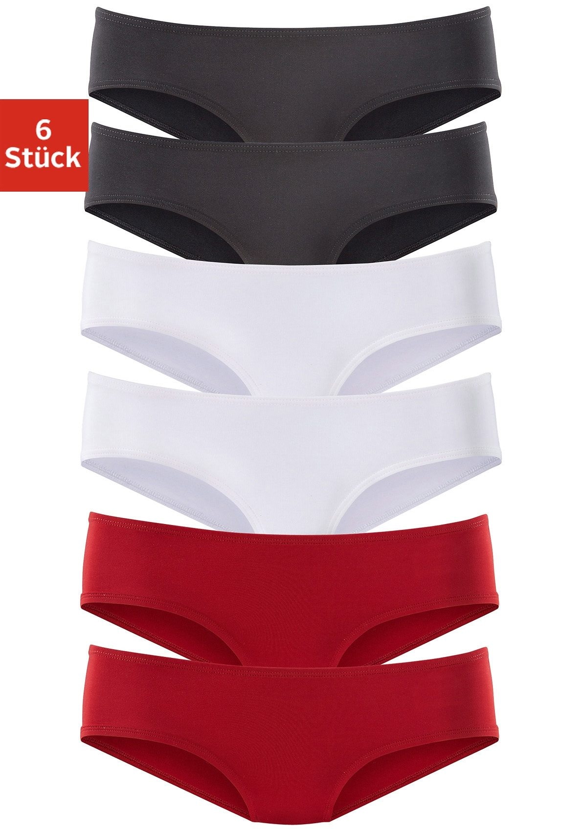 Vivance Active by Lascana Hipster 6er-Pack, aus weicher Microfaser