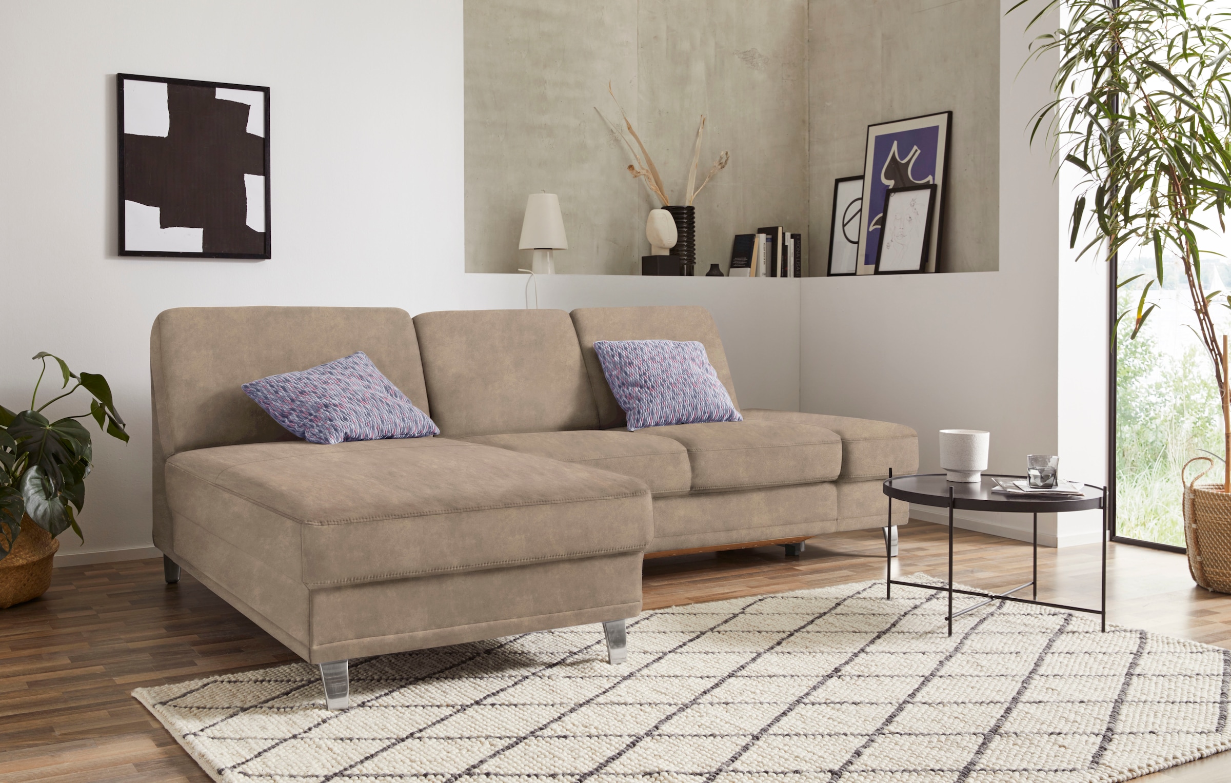 sit&more Ecksofa "Clio L-Form" optional Schlaffunktion oder Vorziehsitz und Bettkasten, Federkern