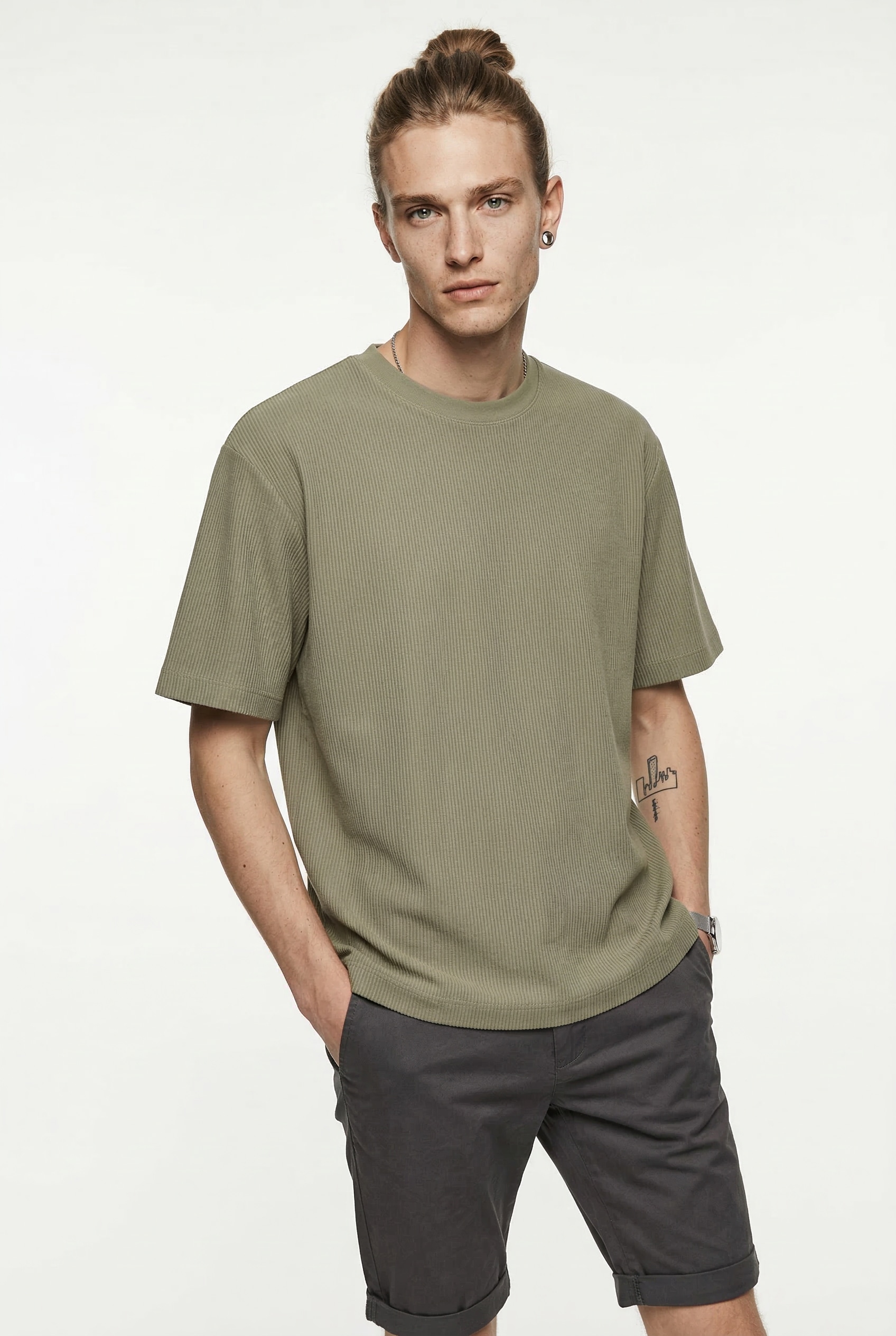 Jack & Jones Rundhalsshirt "JJEHARRISON STRUCTURE TEE SS O-NECK LN" mit Rundhalsusschnitt