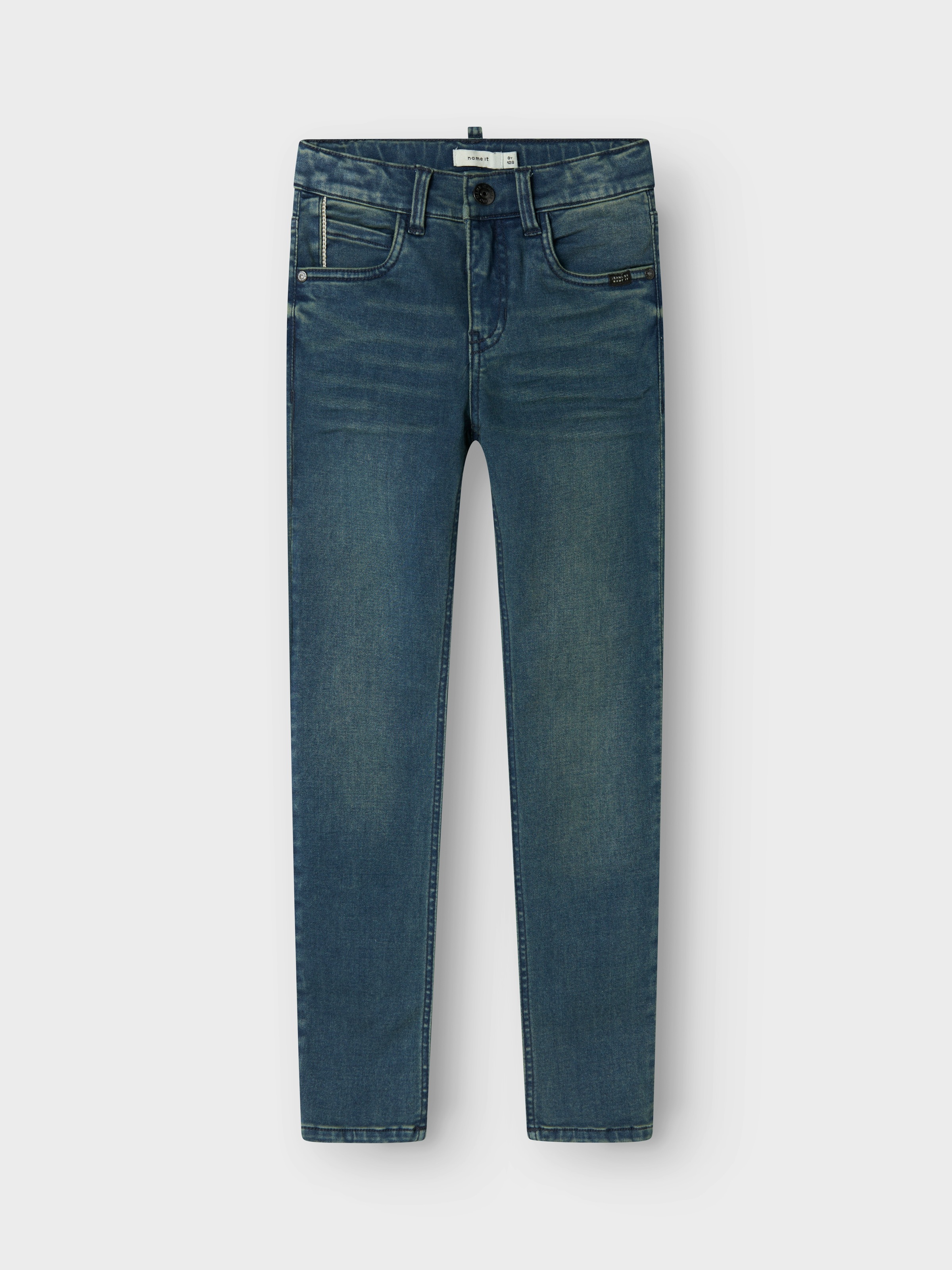 NAME IT Jungen Slim-fit-Jeans "NKMTHEO XSLIM JEANS", blau, Gr. 176, Abriebeffekte, Denim/Jeans, Obermaterial: 41% Viskose, 31% Baumwolle, 25%