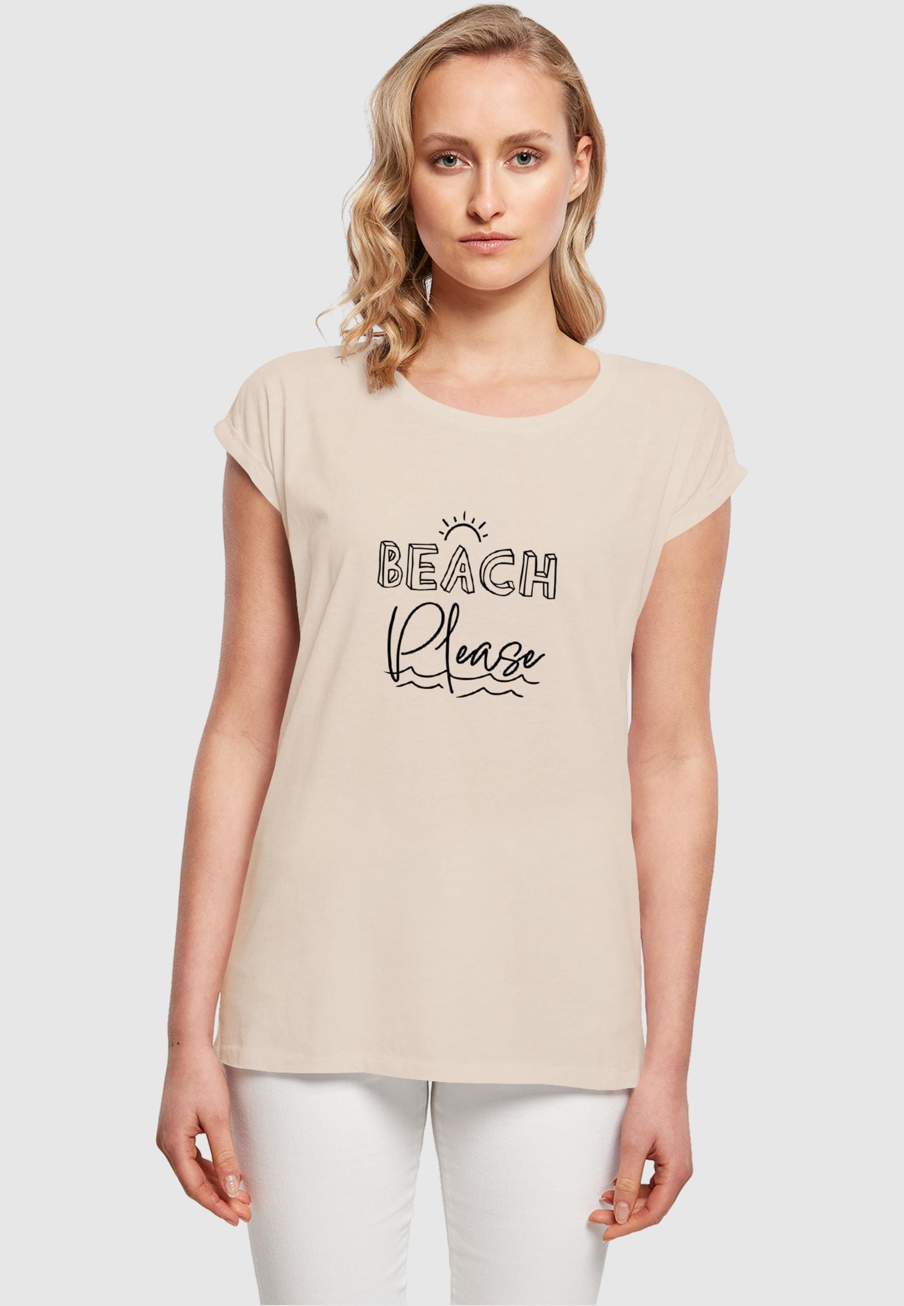 Merchcode T-Shirt | (1 BAUR Beach tlg.) »Damen für Please Shoulder Extended Tee«, bestellen Ladies
