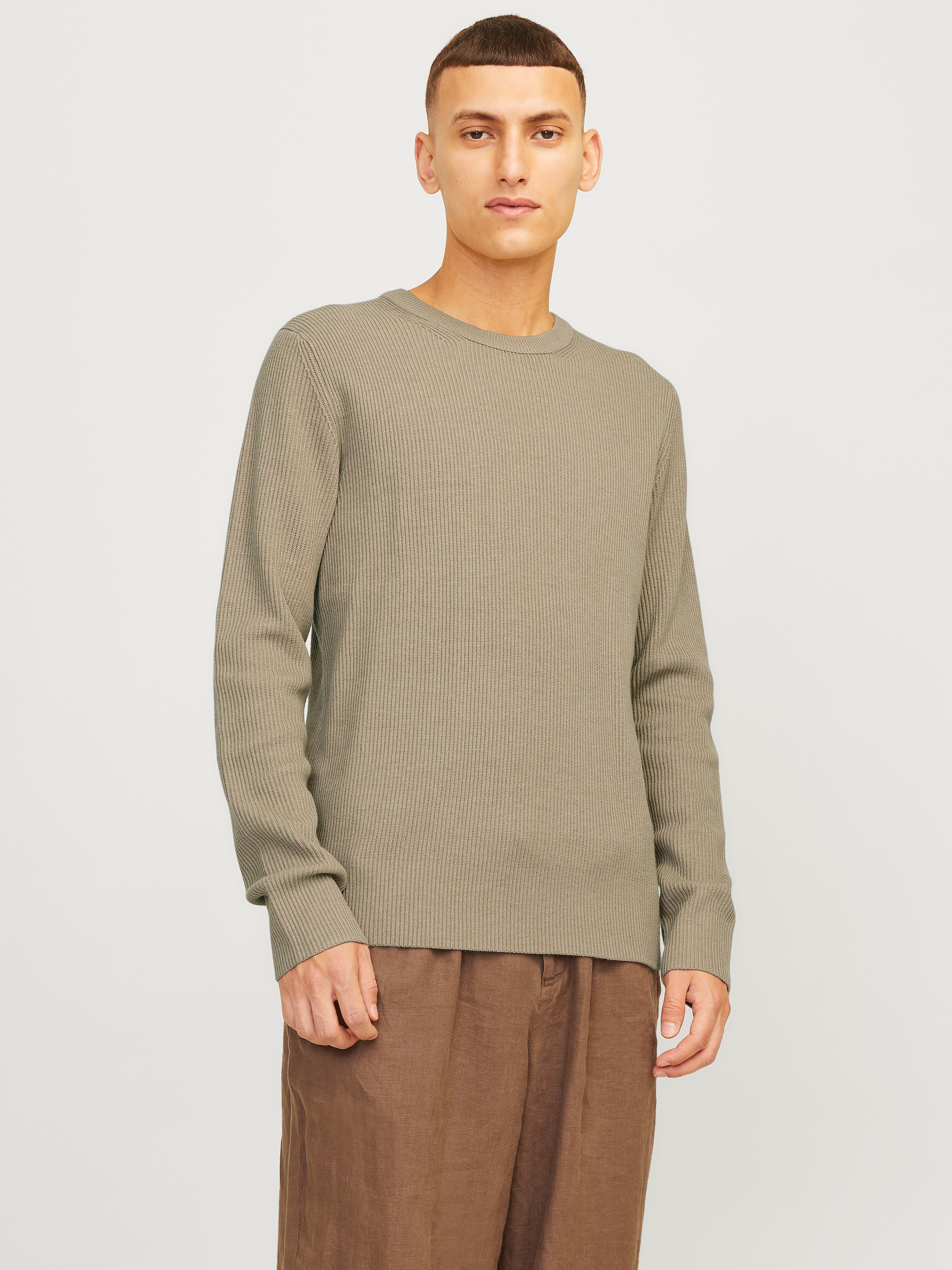 Jack & Jones Rundhalspullover »JJEPERFECT – Pullover mit pflegeleichter Qualität, Structure Fit« unifarben, modisch, regular fit, Strick, Rundhals