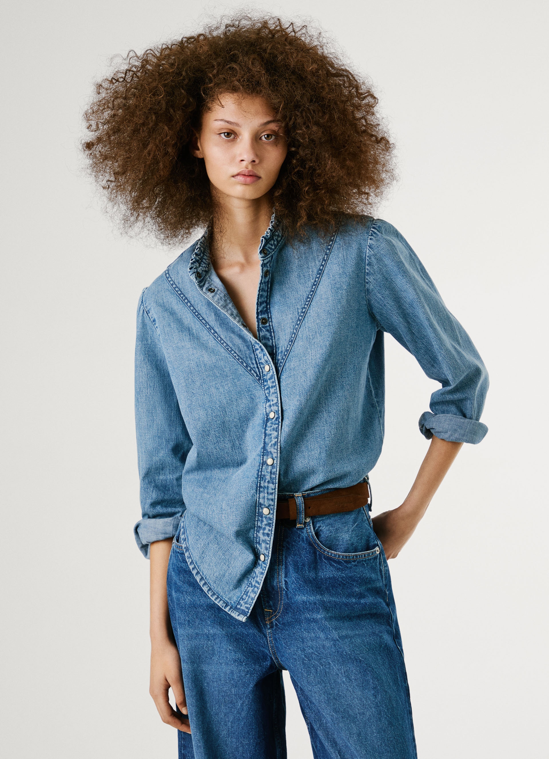 Pepe Jeans Jeansbluse "REGULAR DENIM BLOUSE" mit Druckknöpfen günstig online kaufen