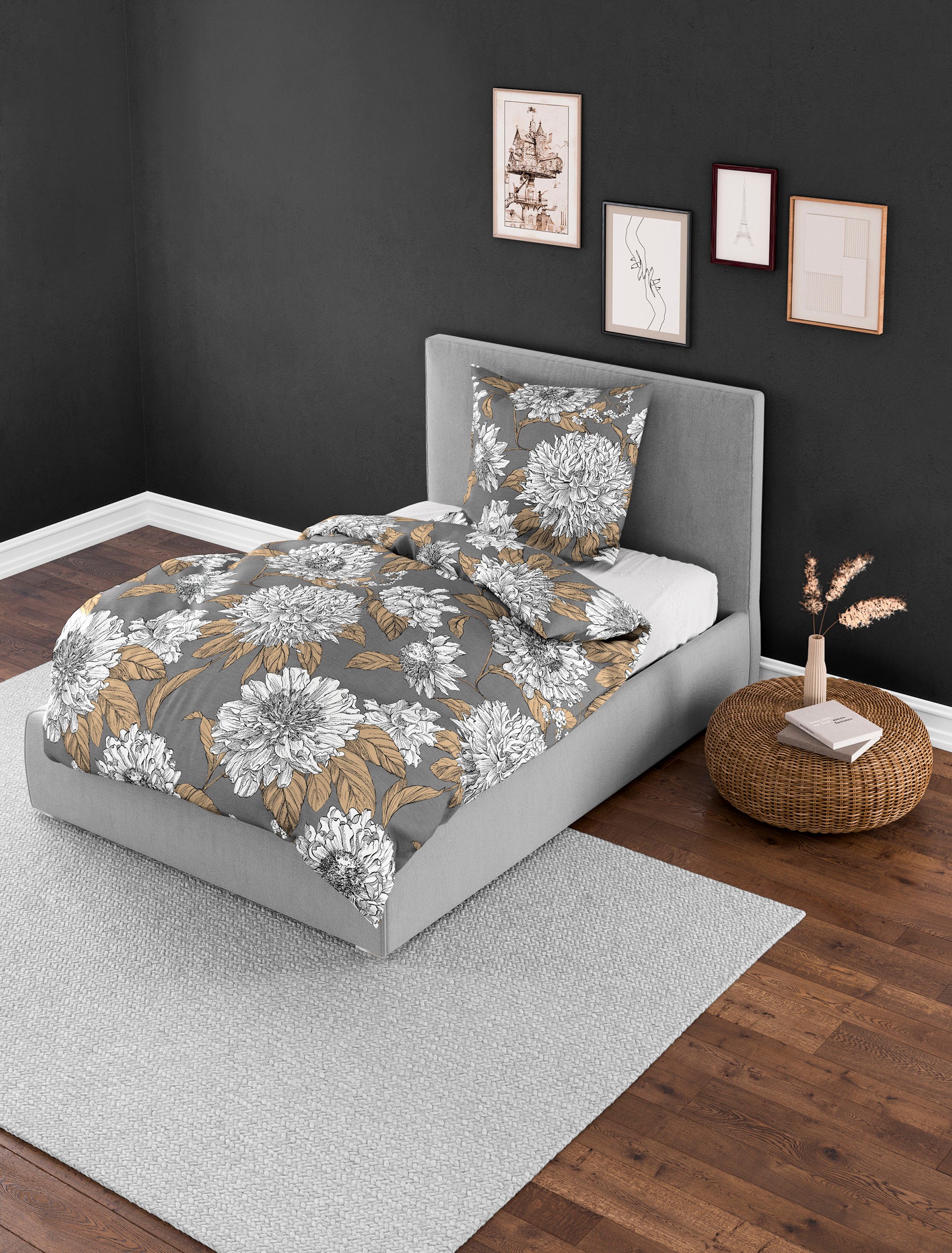 BIERBAUM Bettwäsche "4059" 2 Stk. Mako-Satin, 100 % Baumwolle, pflegeleicht günstig online kaufen