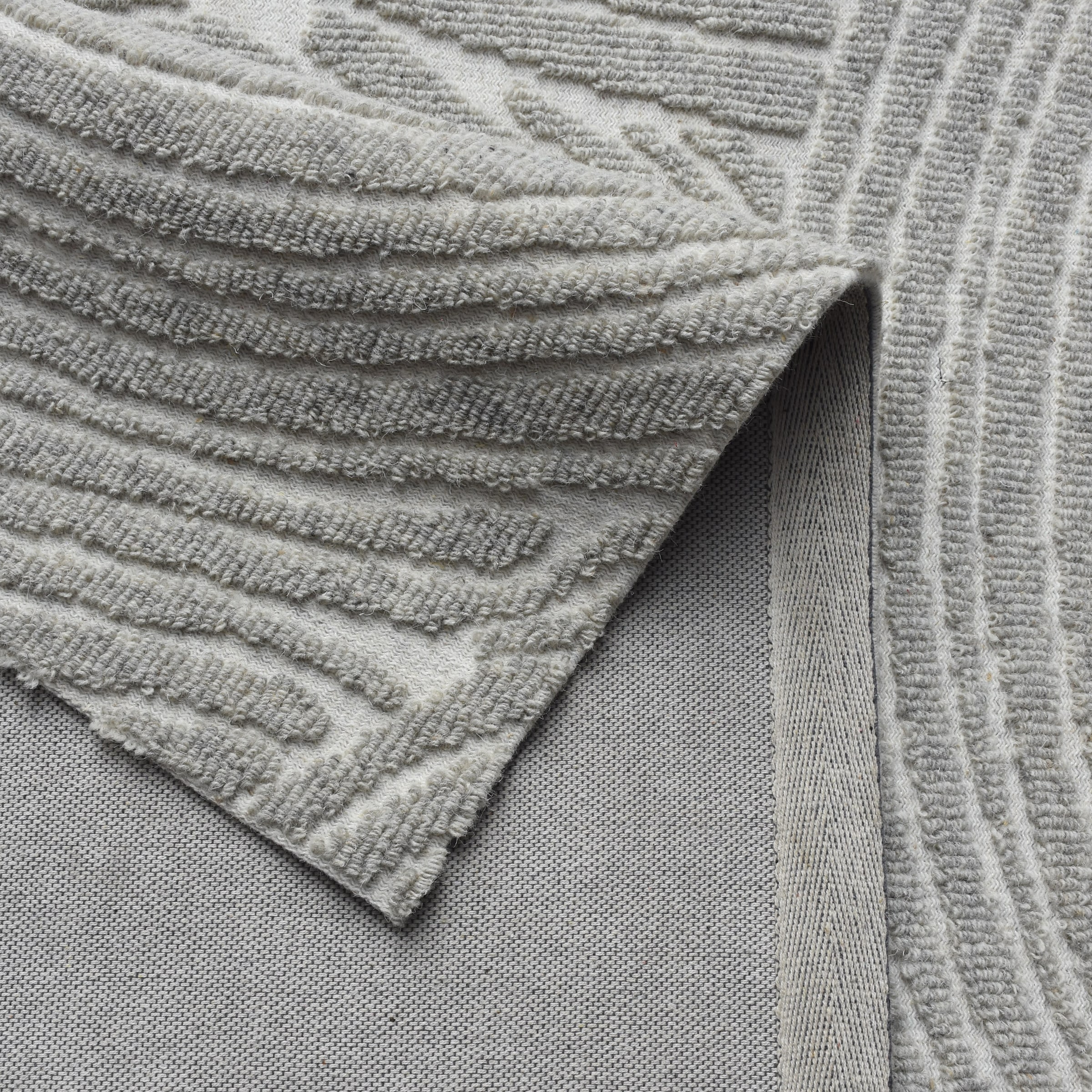 my home Wollteppich »Falun, Wolle, Hoch-Tief-Struktur, maschinell gewebt« rechteckig 12 mm Höhe einfarbig, Wolle, Teppich, Wohnzimmer, Schlafzimmer, Esszimmer