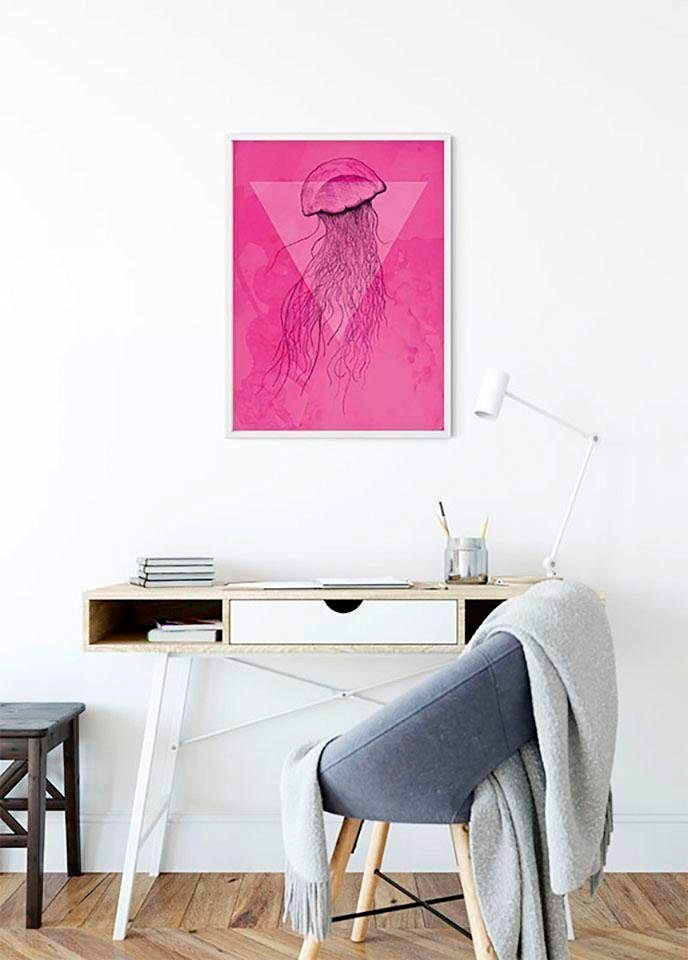 Komar Bild »Jellyfish Pink«, Tiere, (1 St.), Wandbild zur Dekoration - ohne Rahmen