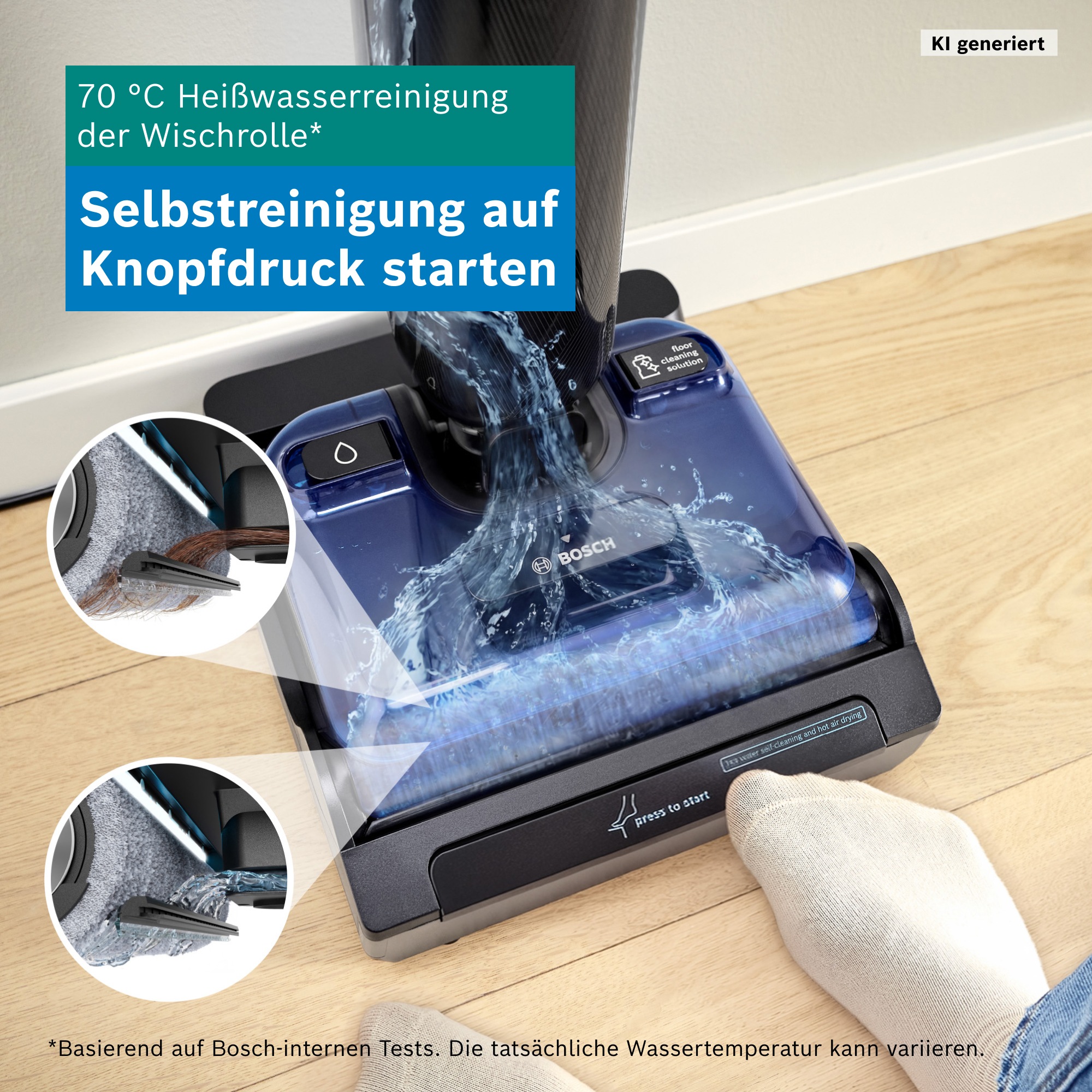 BOSCH Nass-Trocken-Sauger »OneFlow Serie 6 BHF61BM/BHF61BS, Selbstreinigung, 24.000 PA Saugkraft« Saugen & Wischen in einem, Anti-Haarverwicklung