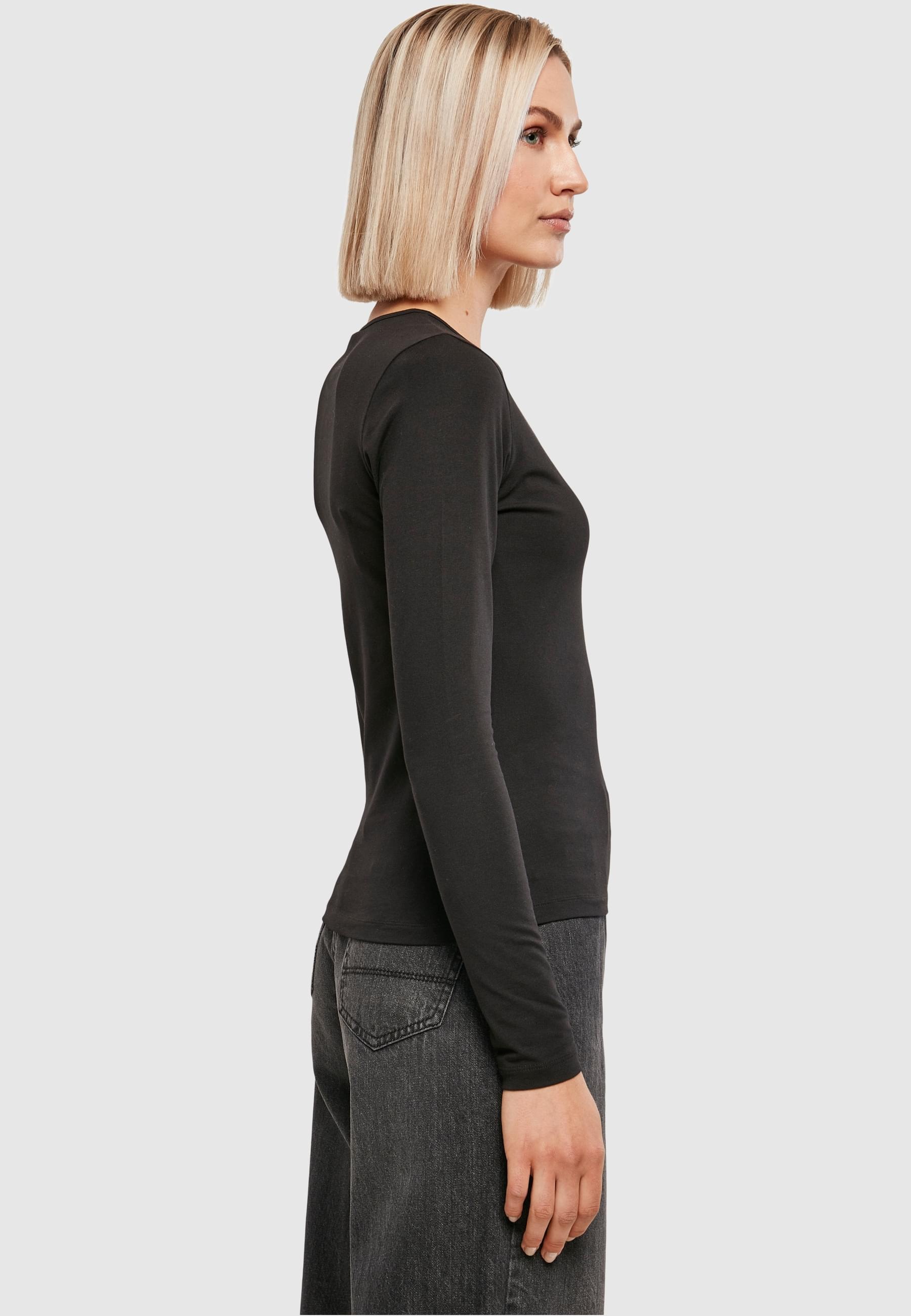 URBAN CLASSICS Longsleeve »Urban Classics Damen Ladies Organic Keyhole Longsleeve«, (1 tlg.)