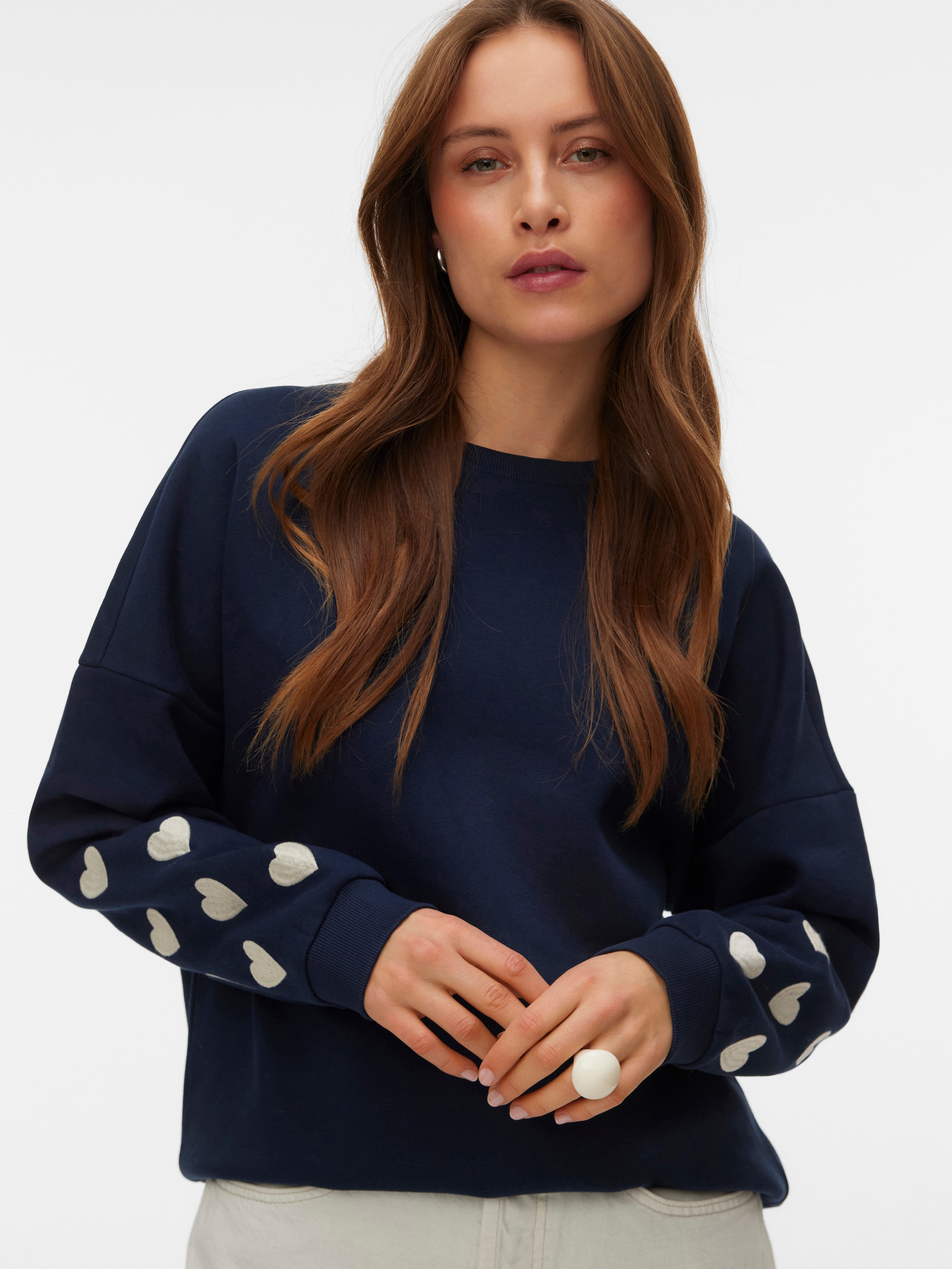 Vero Moda Sweatshirt "VMKAROL BEA LS SWEAT BOX JRS GA", mit Blumendruck günstig online kaufen